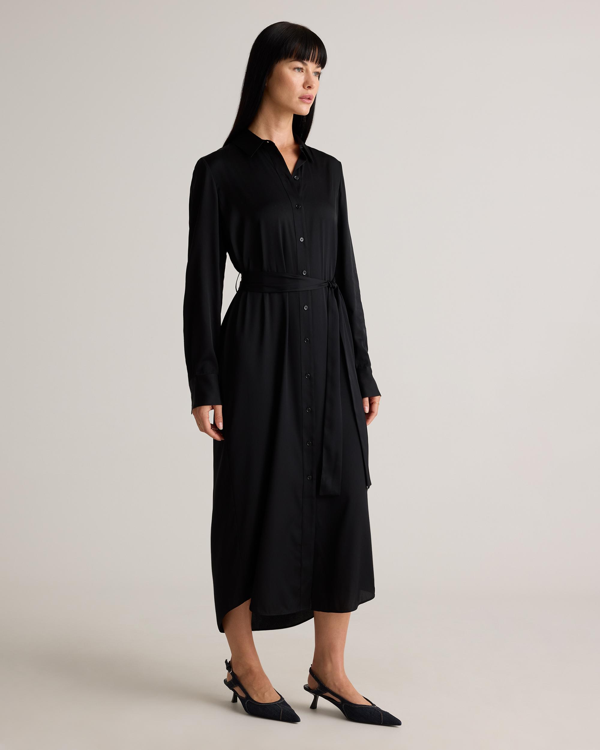 Quince | Women's Washable Stretch Silk Maxi Shirt Dress Product Image