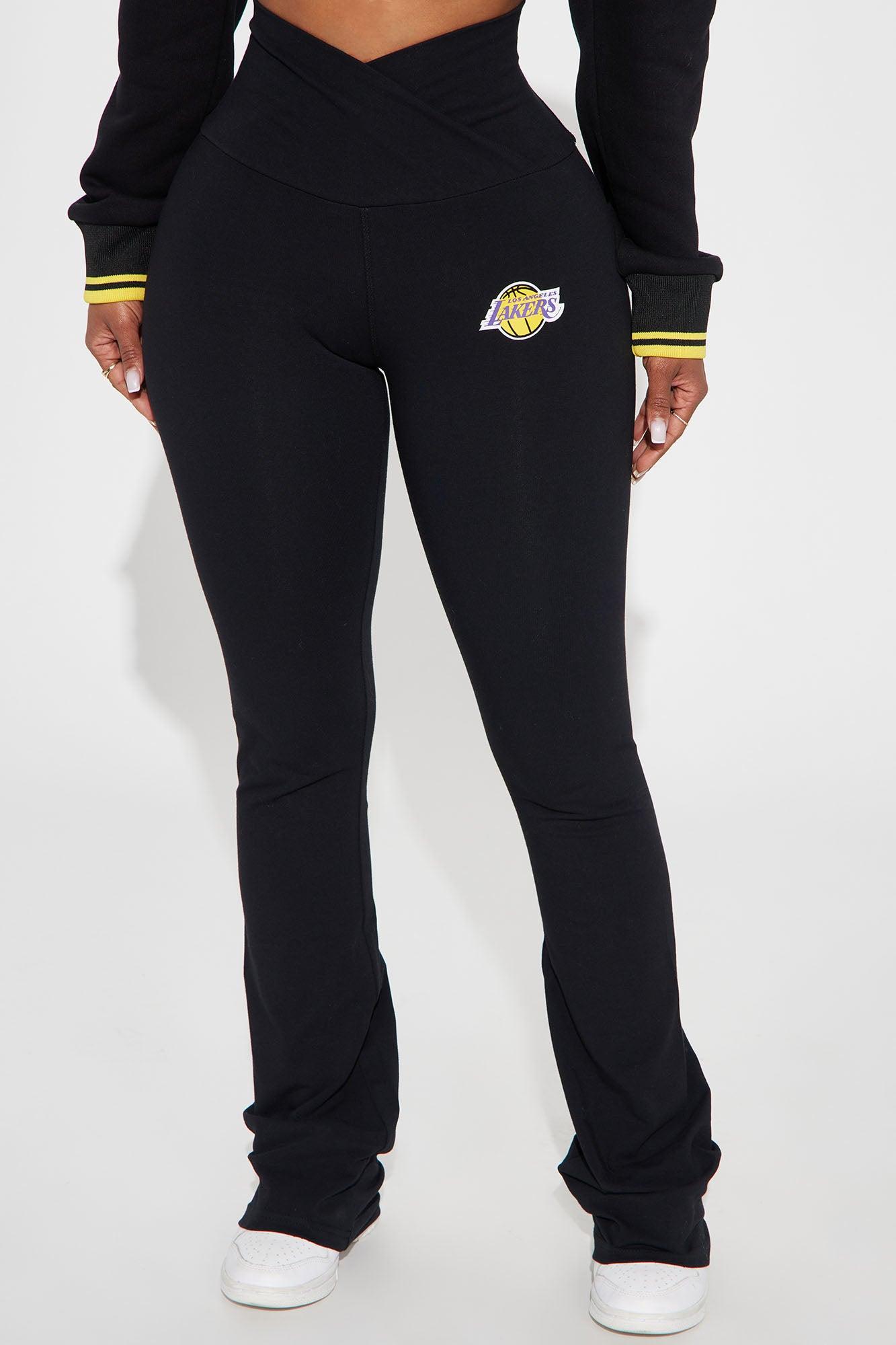 Lakers Courtside Wide Leg Pant - Black Product Image