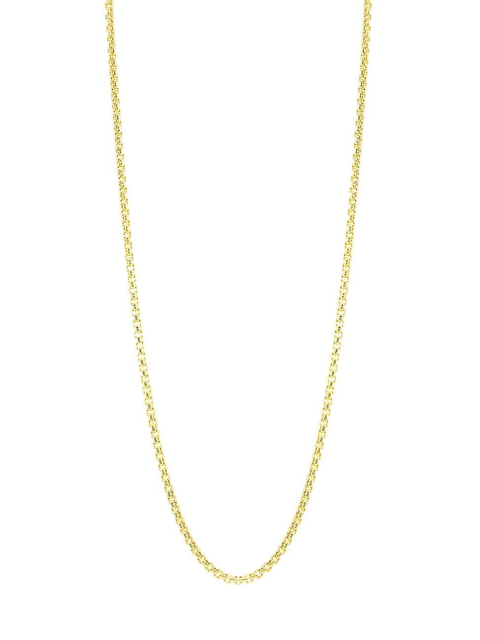 Mens Flatiron 18K-Goldplated Sterling Silver Box Chain Necklace Product Image