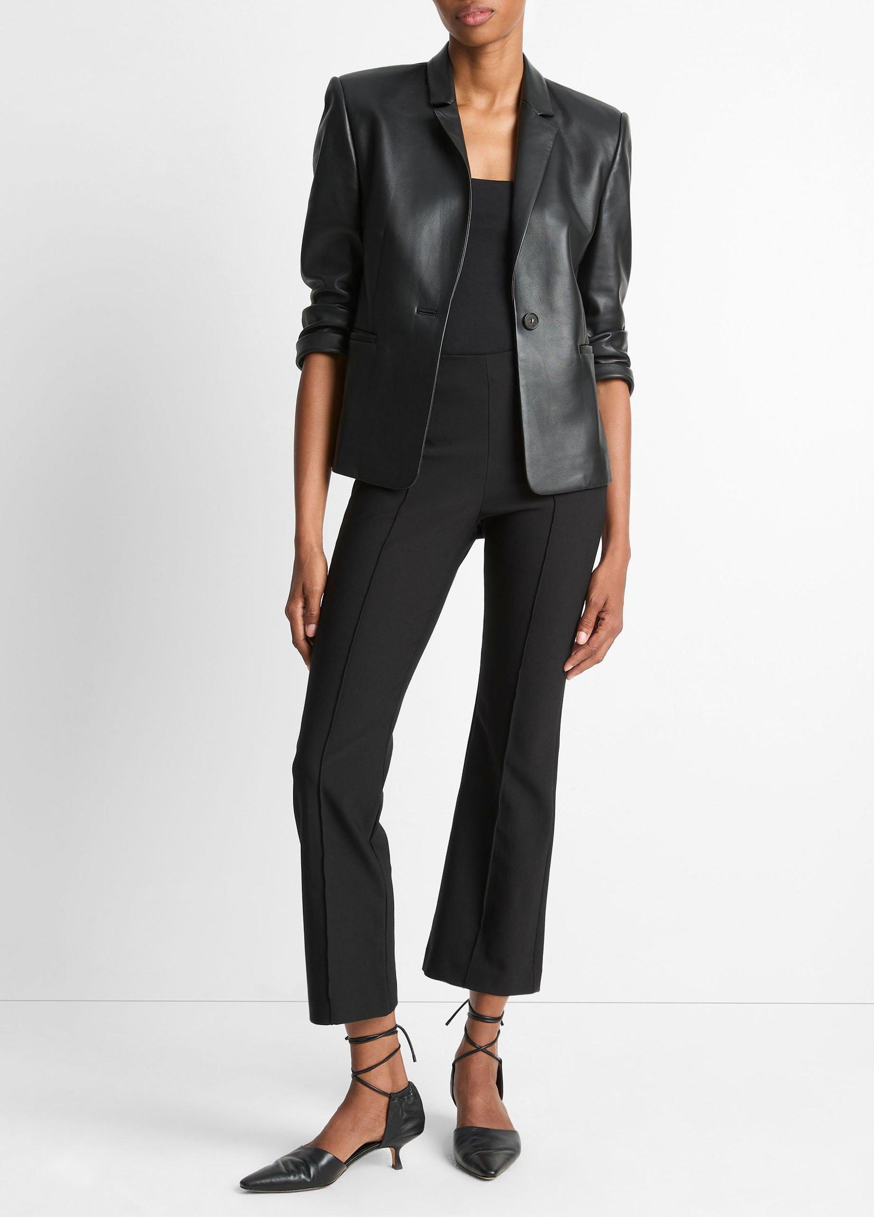 Leather Shrunken Blazer Product Image