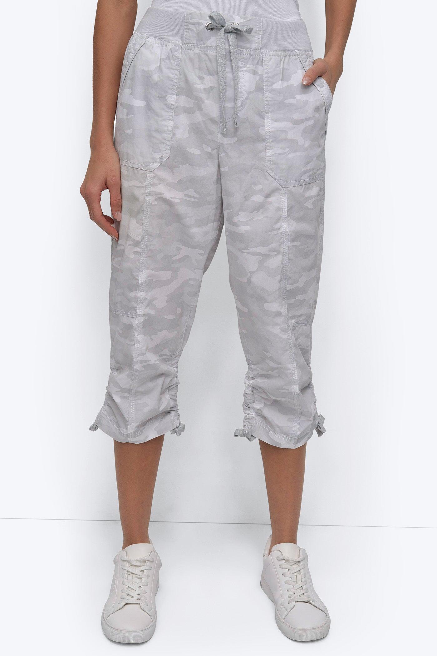 HIGH-RISE SHIRRED UTILITY CAPRI PANT Product Image