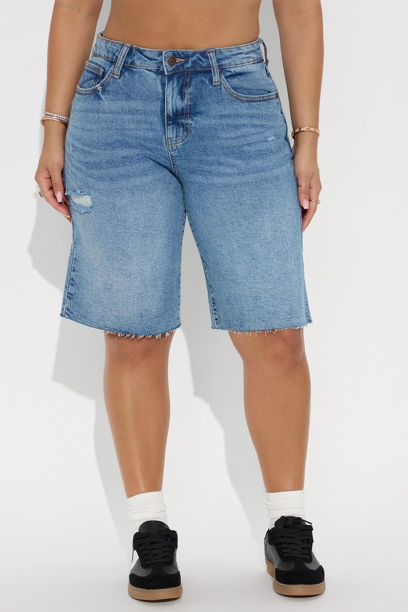 Boardwalker Bermuda Denim Shorts - Medium Wash Female Product Image