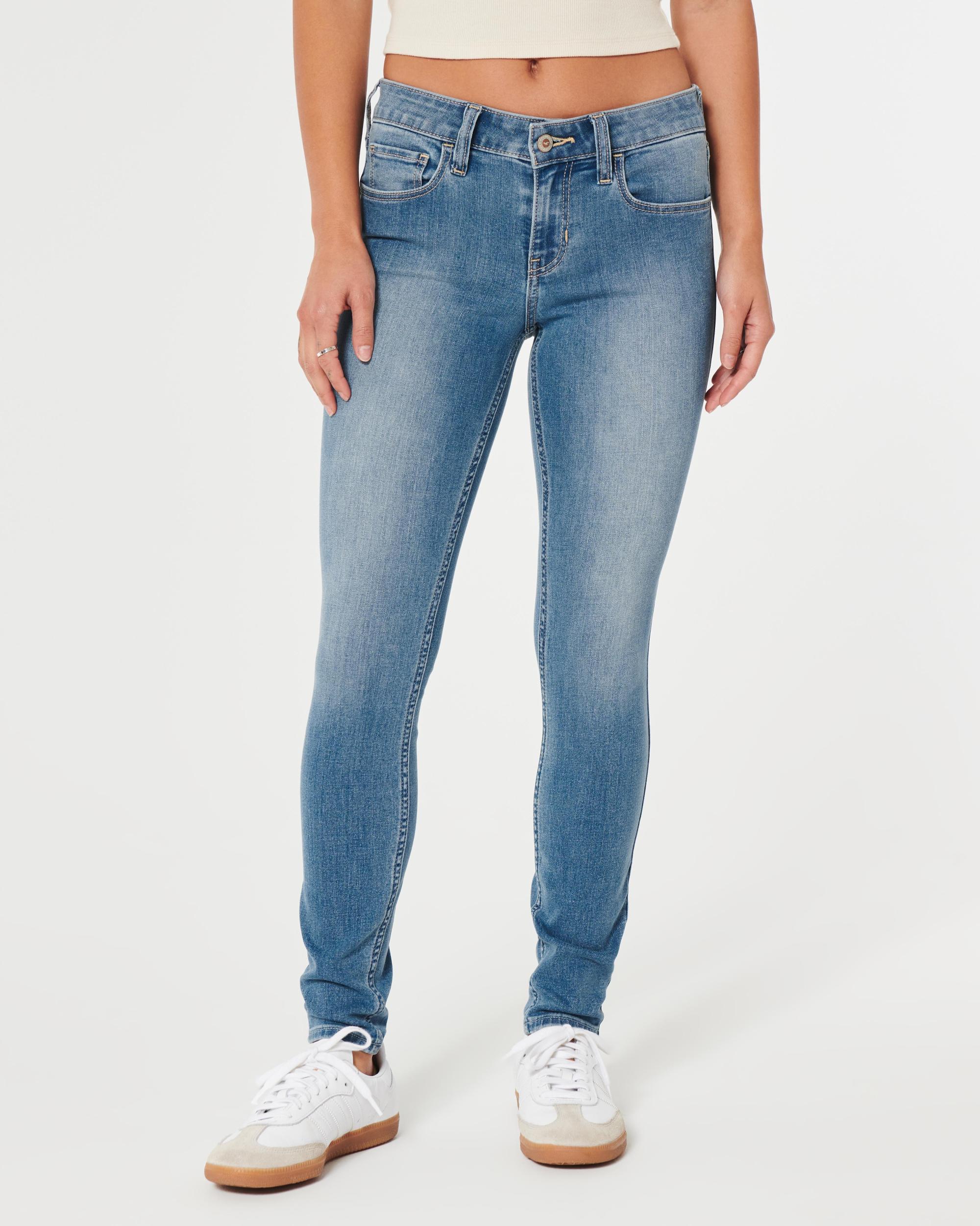 Low-Rise Medium Wash Super Skinny Jeans Product Image