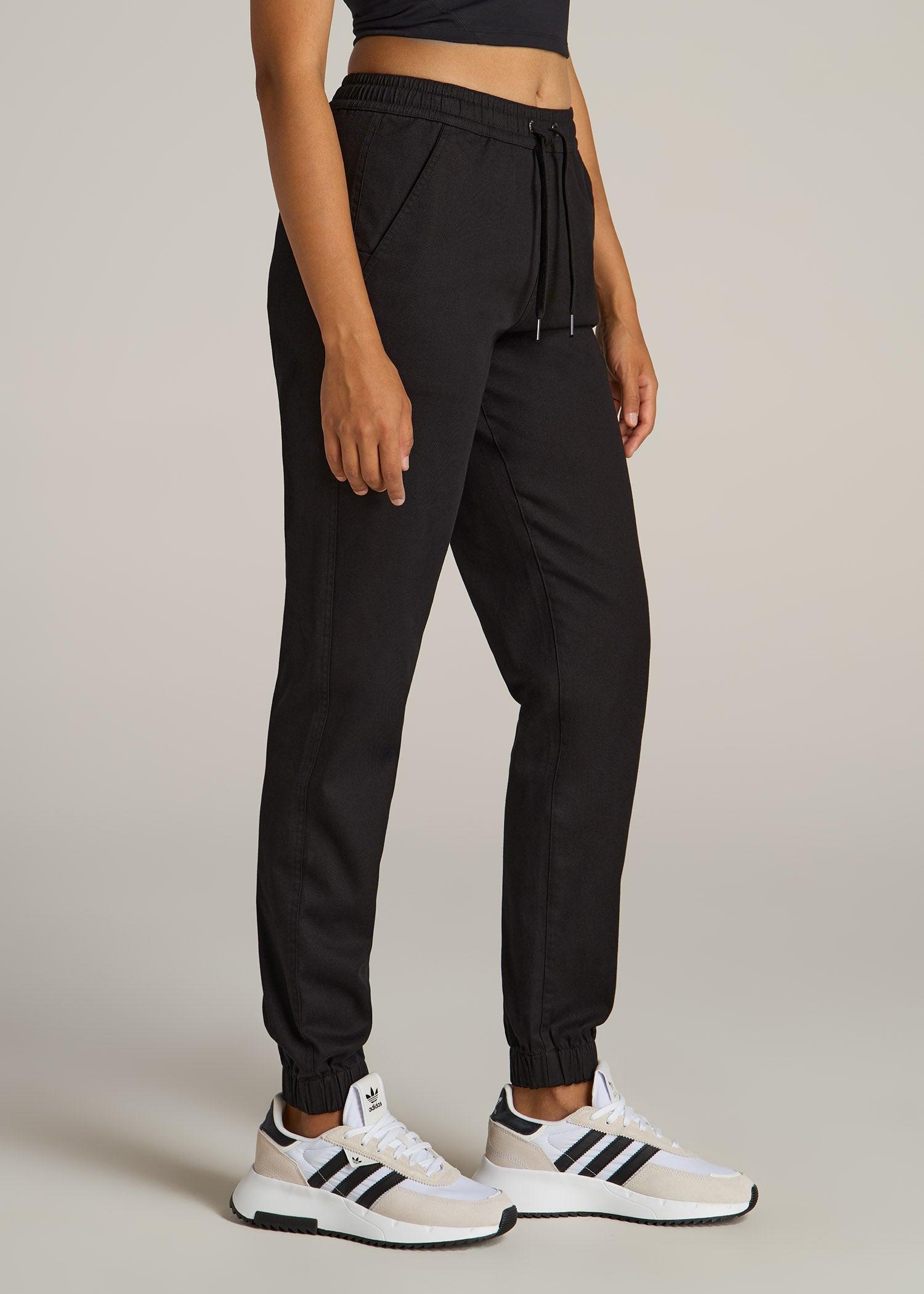 Twill Jogger Pants for Tall Women in Black Female Product Image