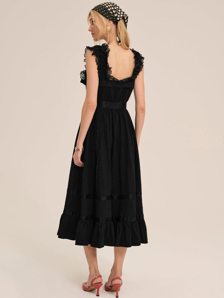 Sweet Summer Midi Dress — Black Product Image