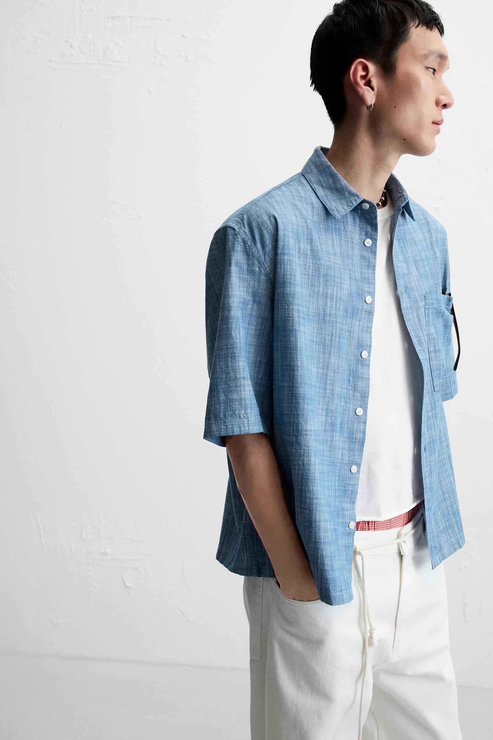 TEXTURED CONTRAST SHIRT Product Image