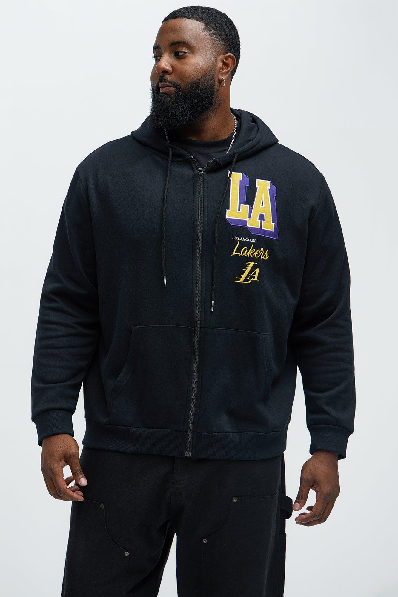 Lakers Bold Zip Up Hoodie - Black Product Image