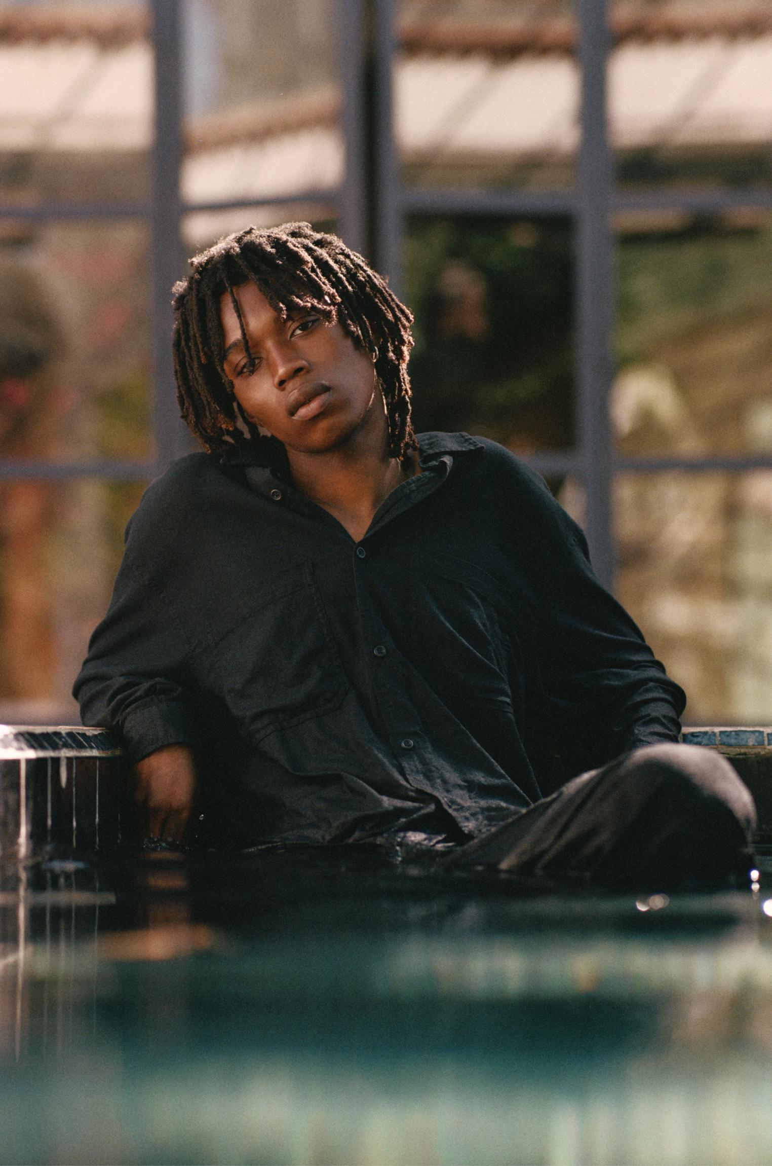 Long sleeve linen blend shirt Product Image