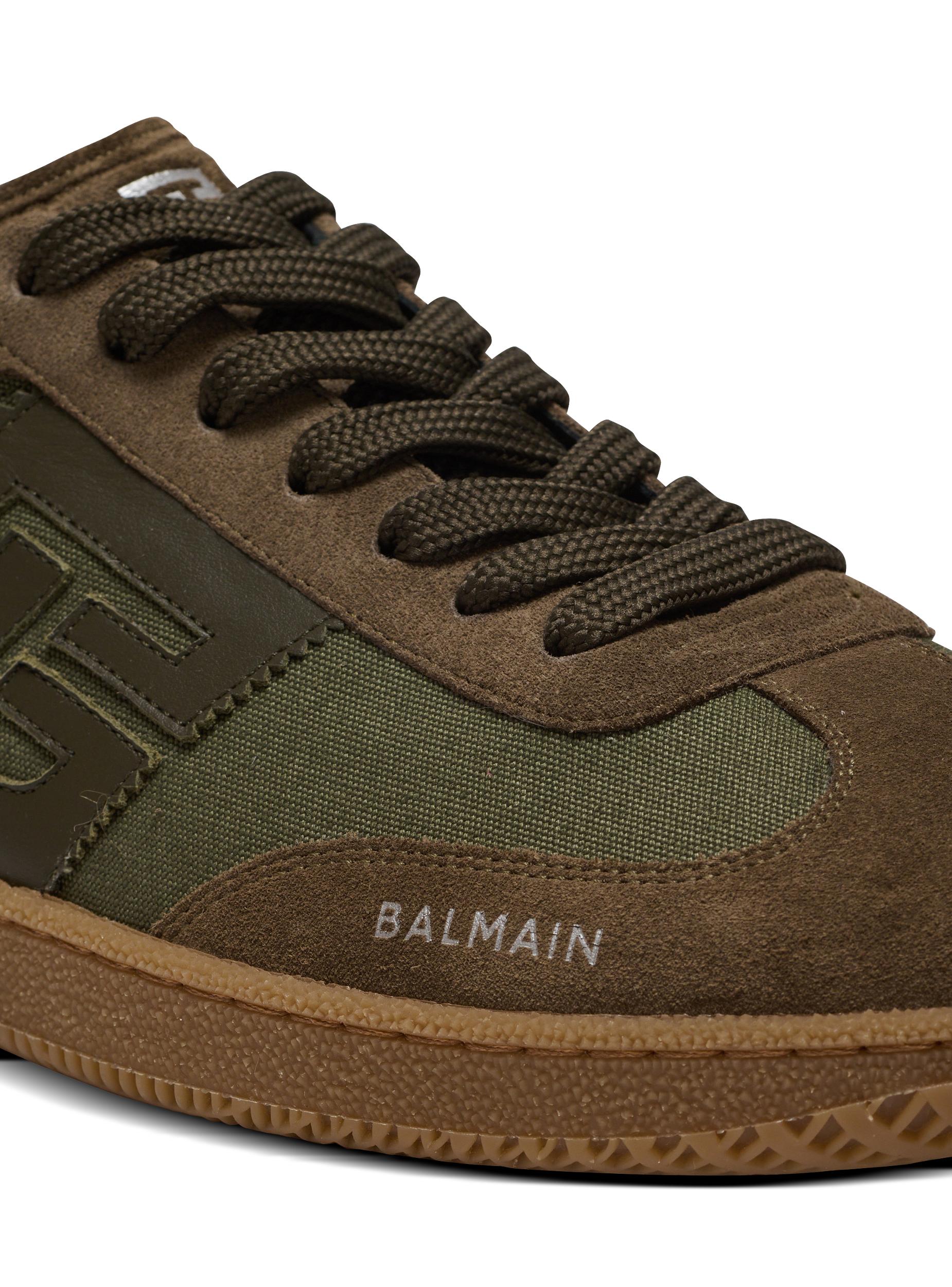 Leather and canvas Balmain Swan trainers Product Image