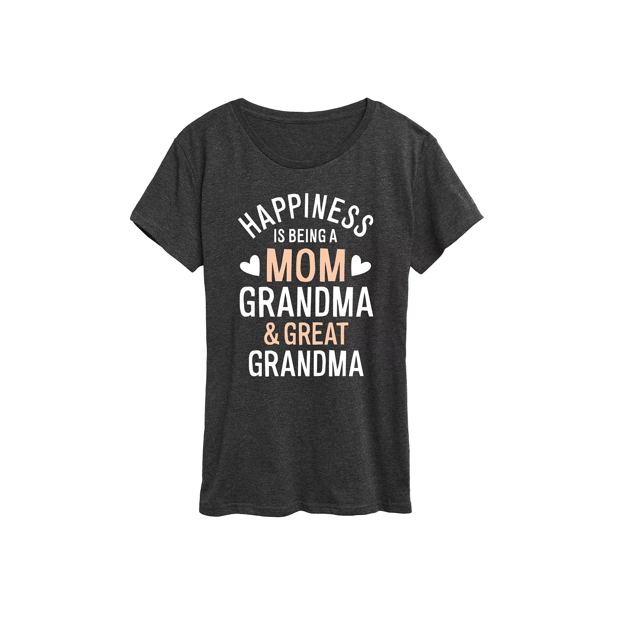 Women's Happiness Mom Grandma & Great Grandma Graphic Tee, Girl's,  Product Image