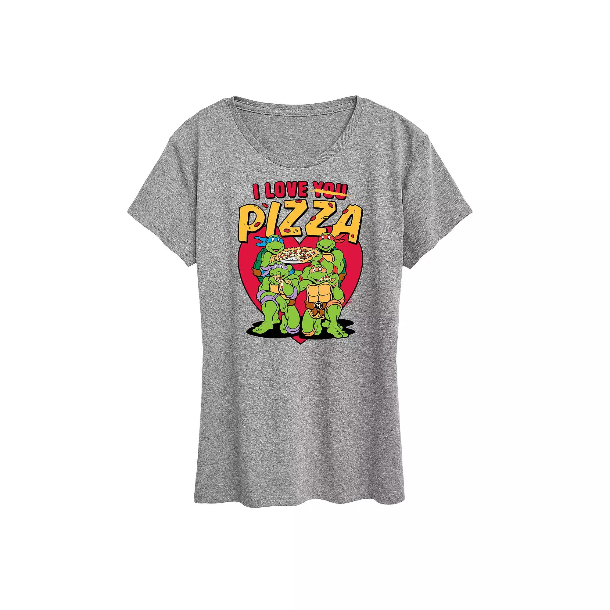 Women's Teenage Mutant Ninja Turtles I Love You Pizza Graphic Tee,  Product Image