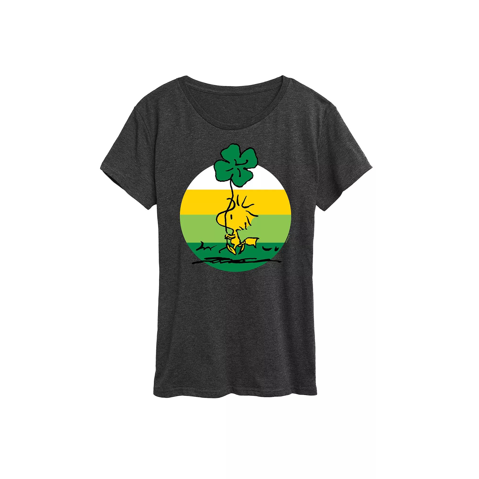 Women's Peanuts Woodstock Shamrock Graphic Tee,  Product Image