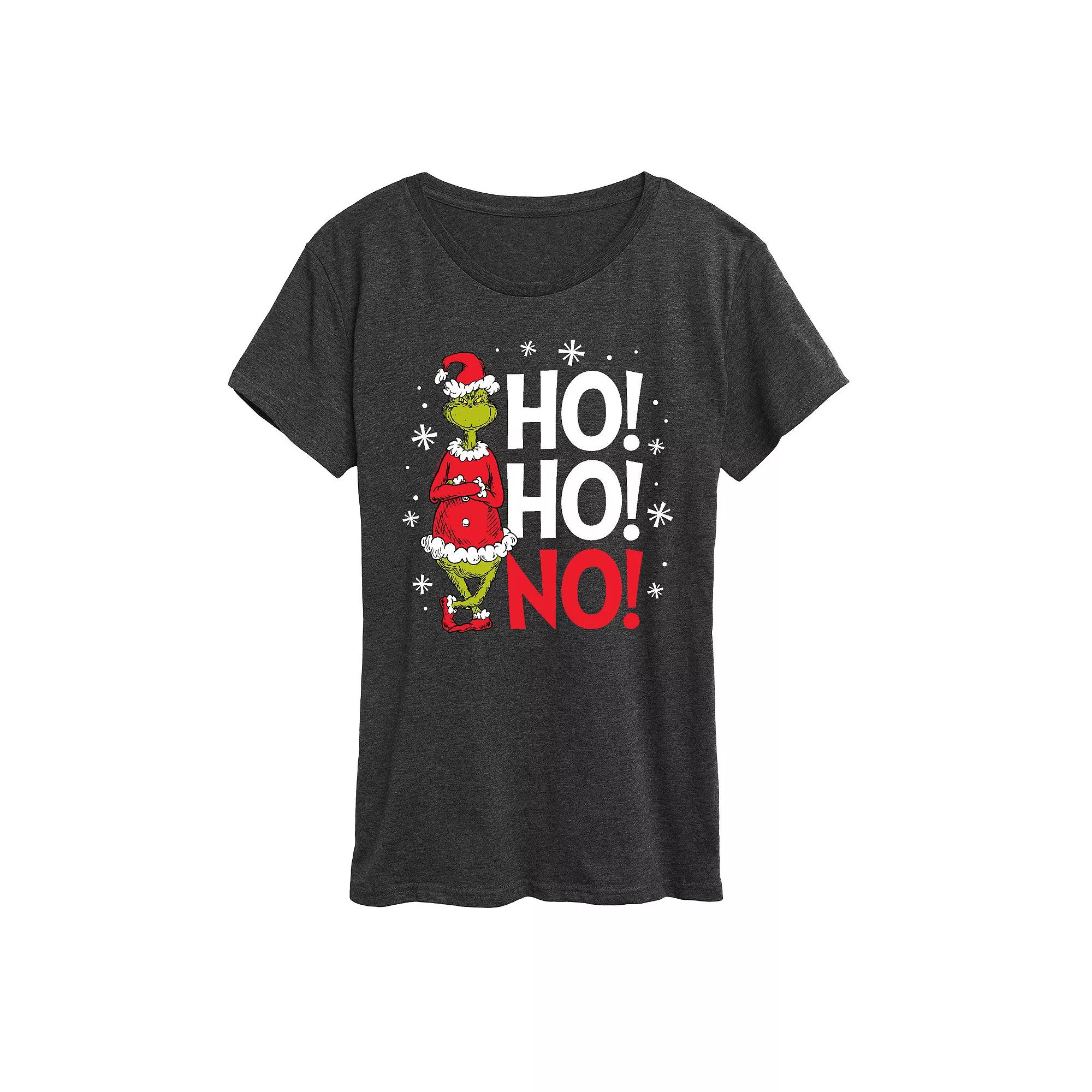 Women's Dr. Seuss Grinch Ho Ho No Graphic Tee,  Product Image