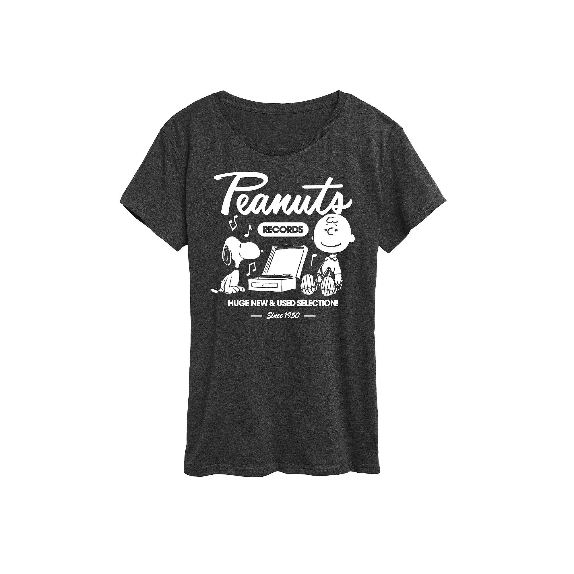 Women's Peanuts Snoopy & Charlie Brown Records Graphic Tee,  Product Image