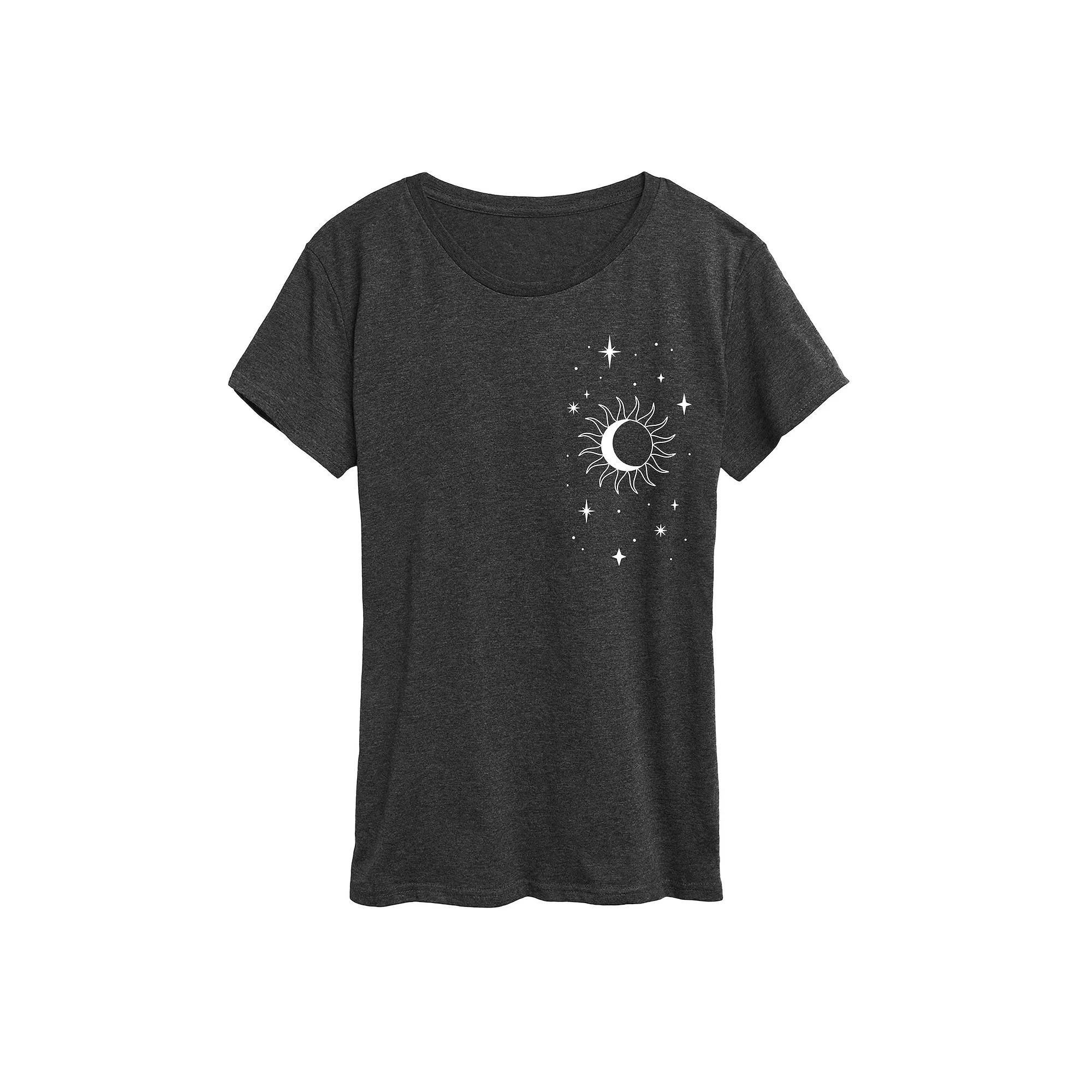 Women's Stars Moon Sun Graphic Tee, Girl's,  Product Image