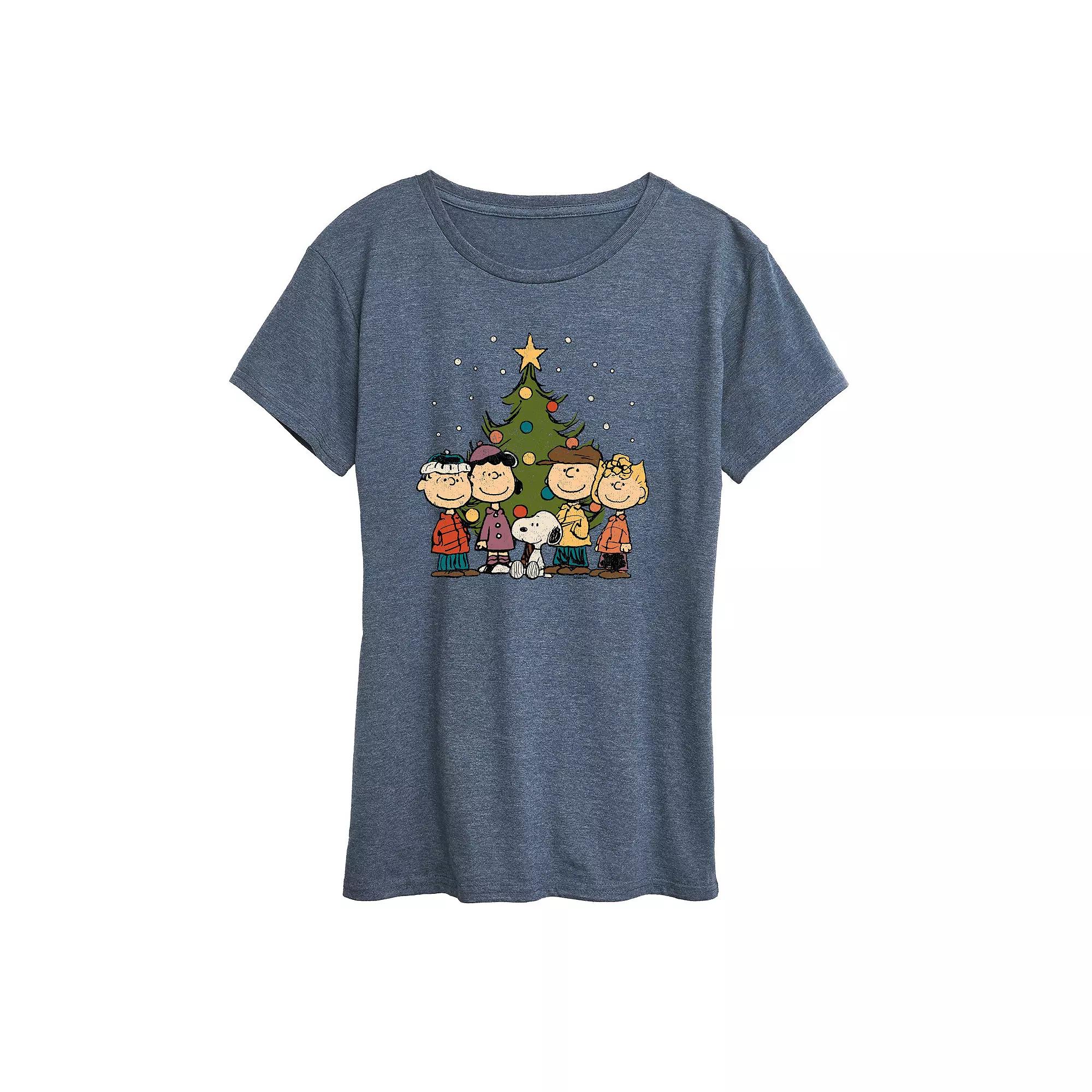 Women's Peanuts Christmas Group Graphic Tee,  Product Image