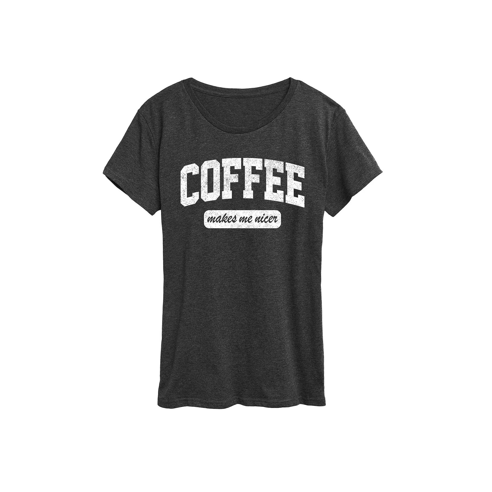 Women's Coffee Makes Me Nicer Graphic Tee, Girl's,  Product Image