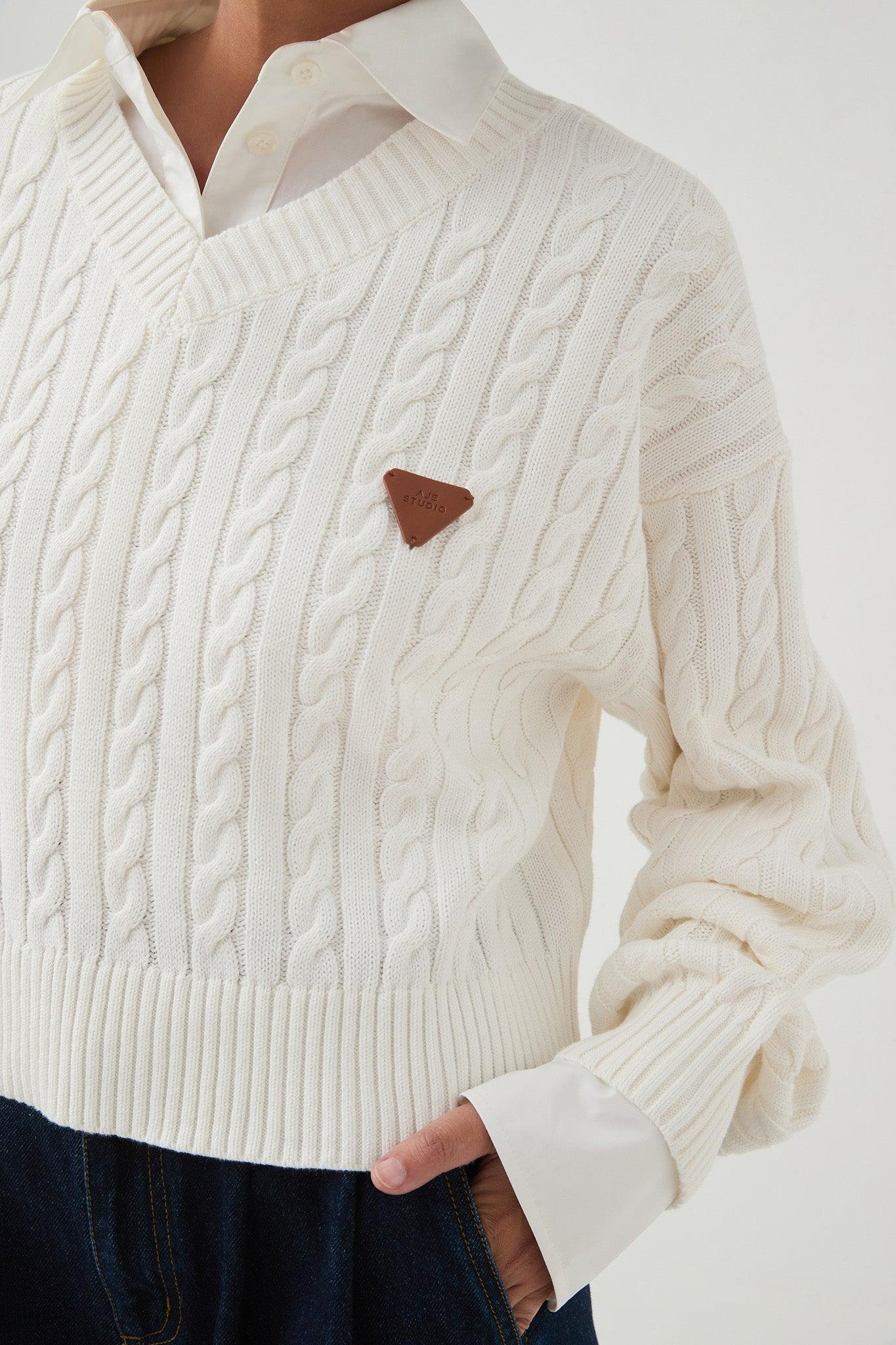 Naia Cropped Cable Knit Product Image
