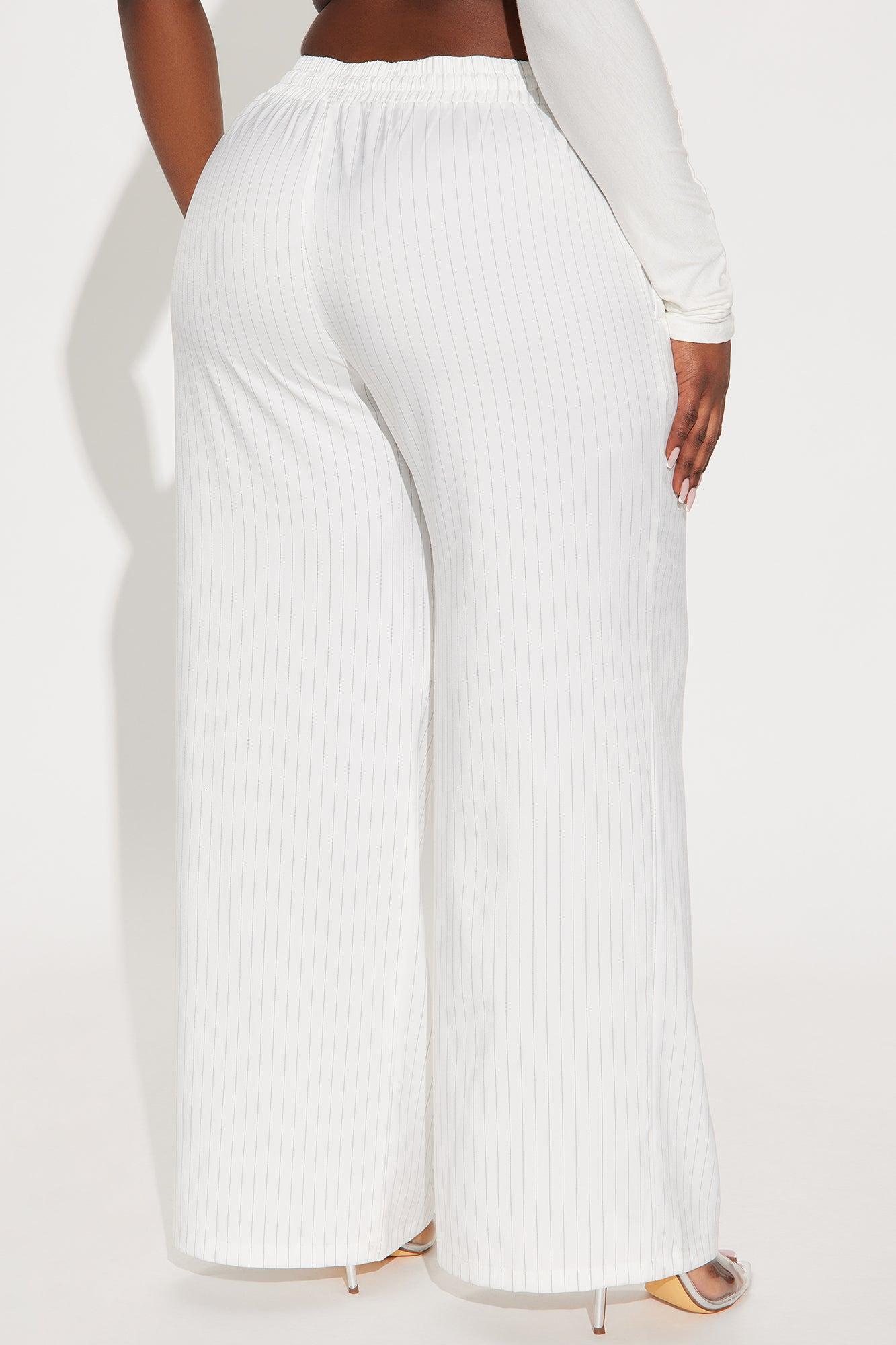 Estrada Pinstripe Trouser Pant - Ivory Product Image