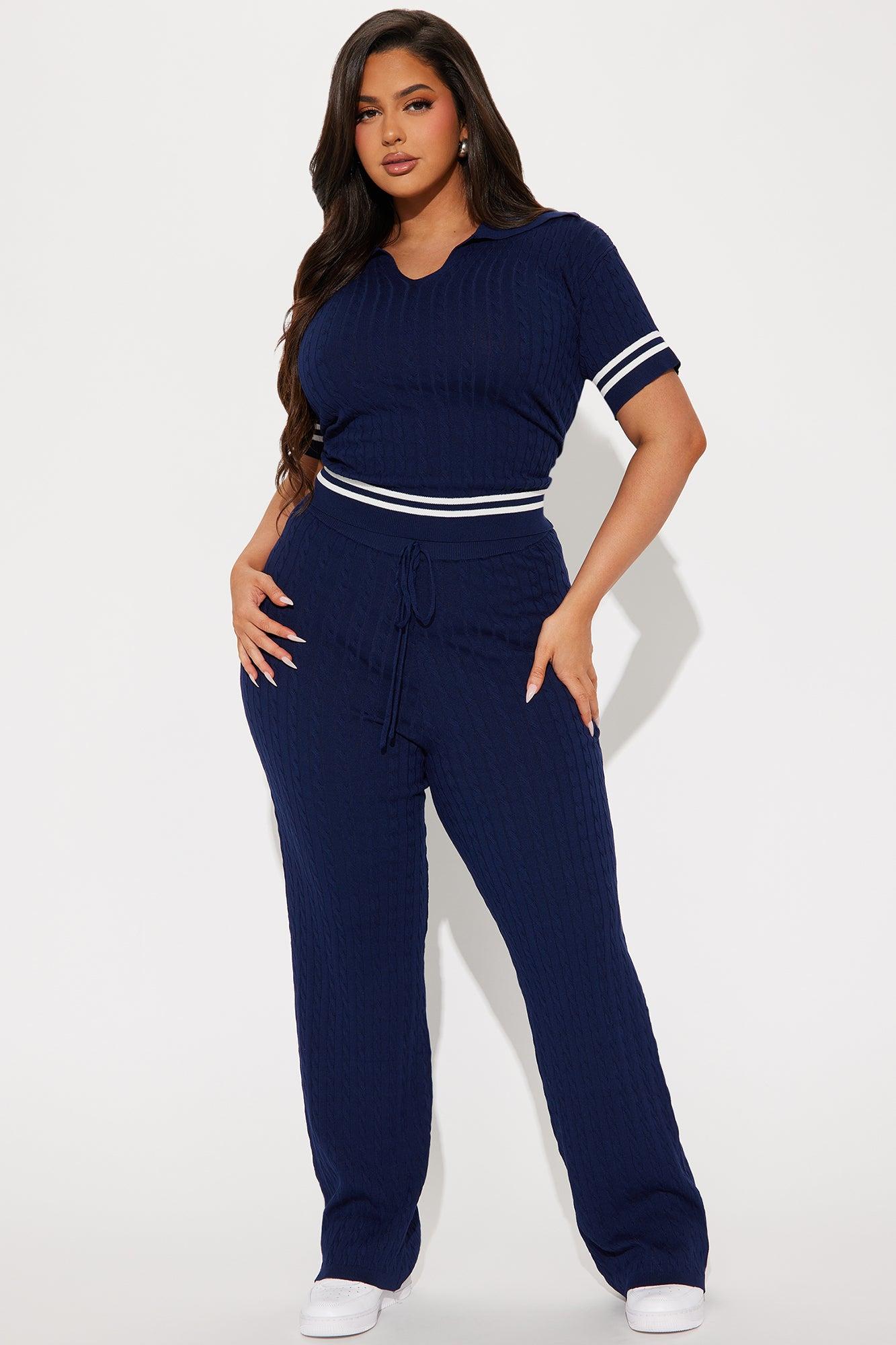 By The Books Sweater Pant Set - Navy Product Image