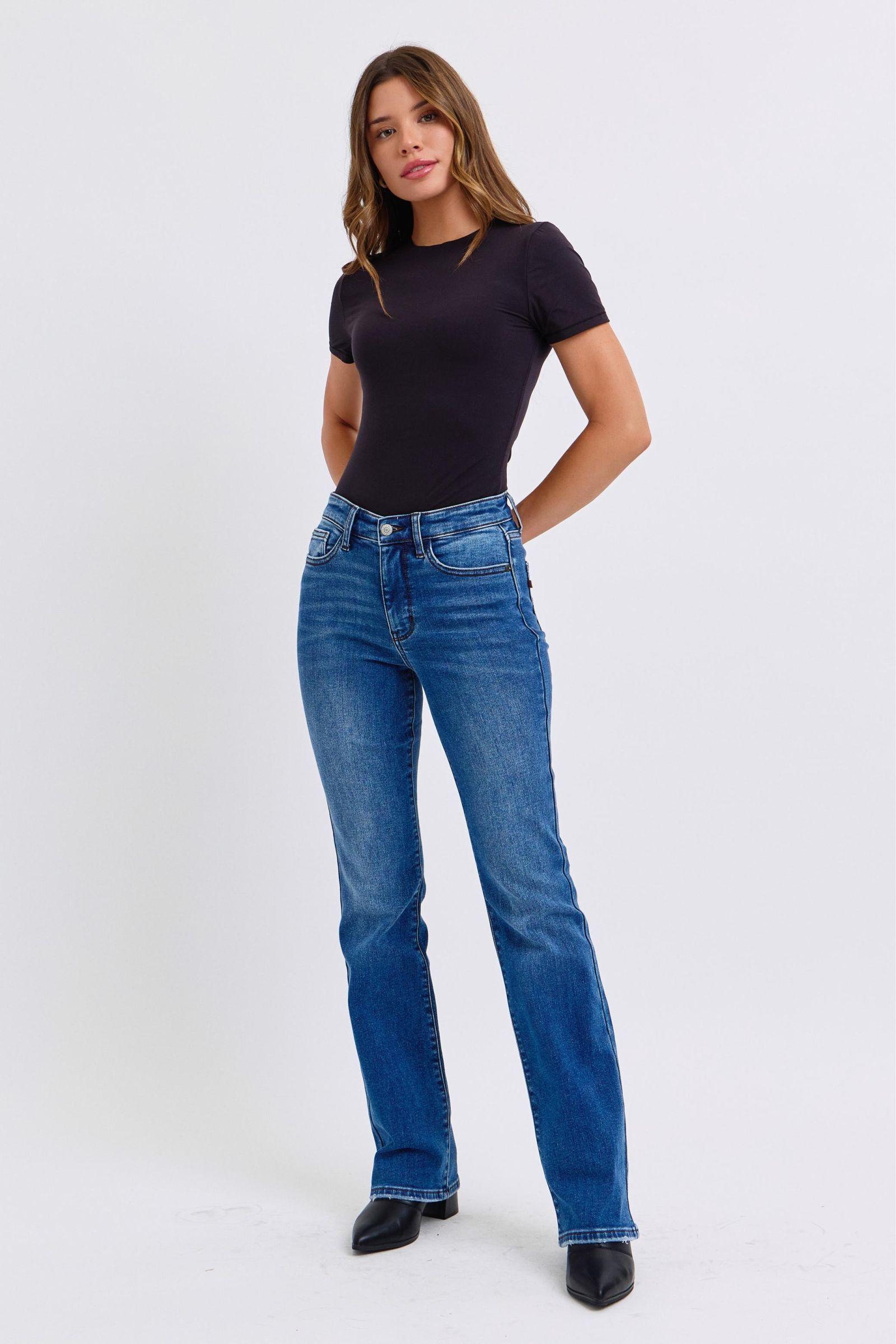 Rylee Mid-Rise Bootcut Judy Blue Jeans with Thermal Lining - ONLINE EXCLUSIVE! Product Image