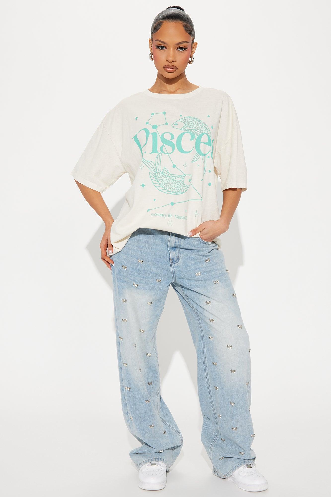 Pisces Washed Oversized Tee - Natural Product Image
