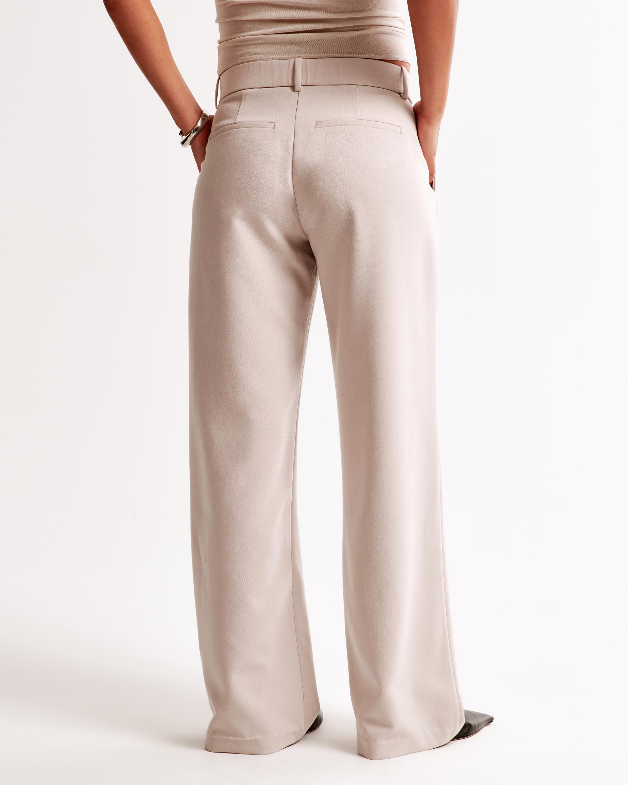 Curve Love A&F Sloane Low Rise Tailored Wide Leg Pant Product Image