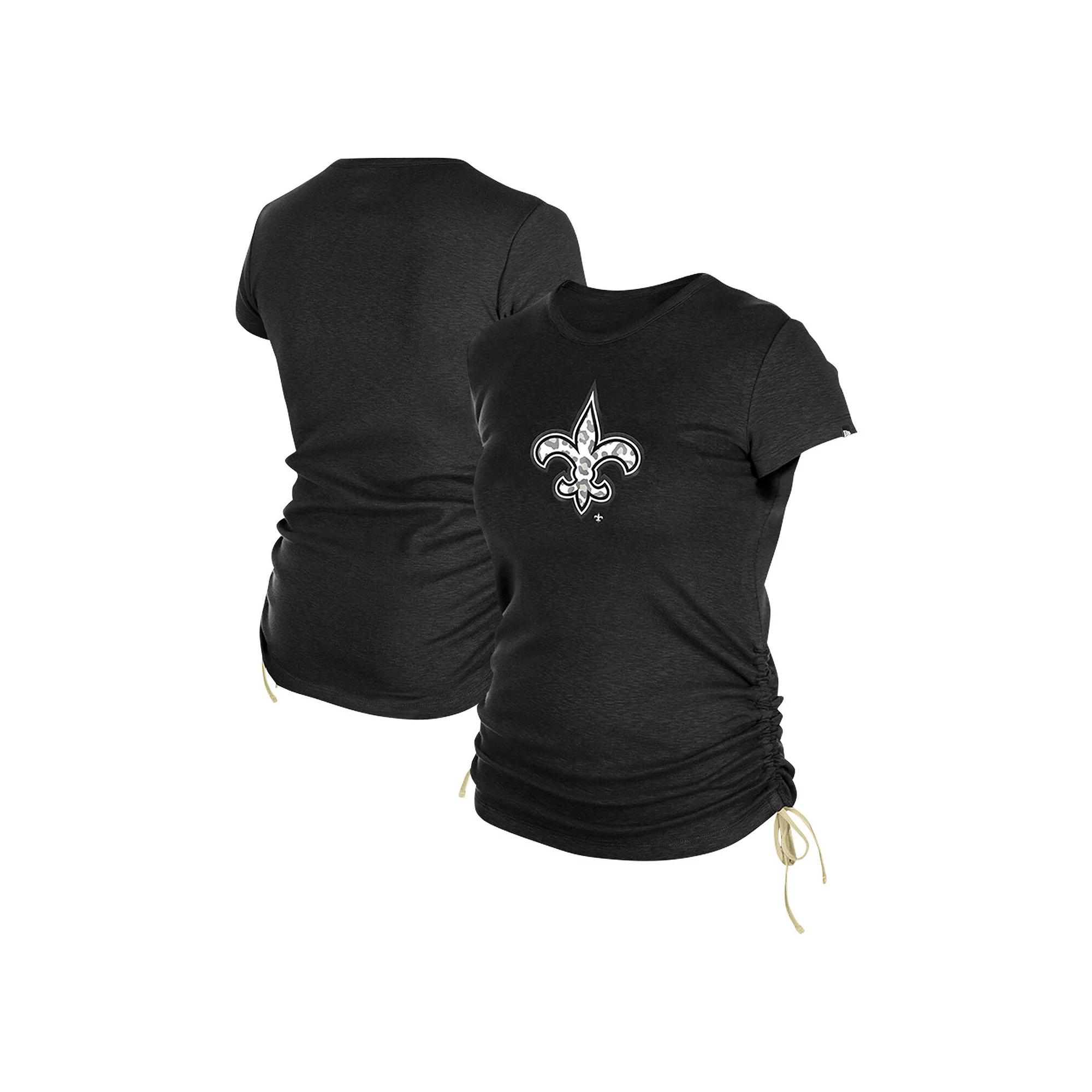 Women's New Era Royal Los Angeles Rams Ruched Side T-Shirt,  Product Image