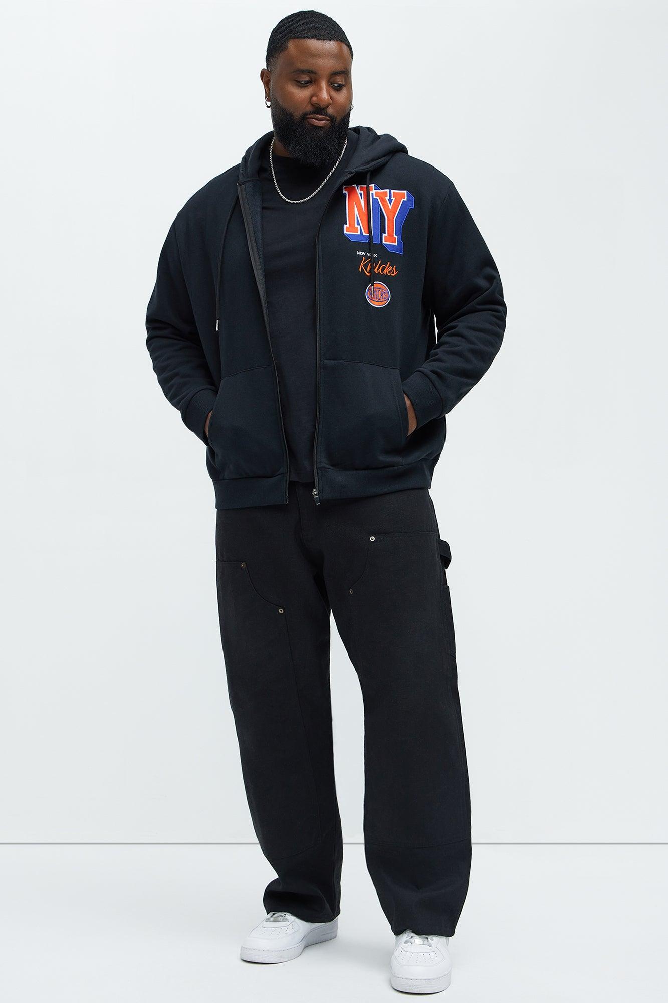 Knicks Bold Zip Up Hoodie - Black Male Product Image