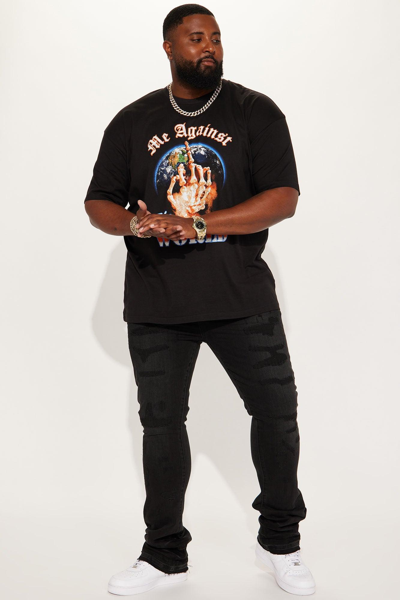 Be Real Stacked Skinny Flare Jeans - Black Product Image