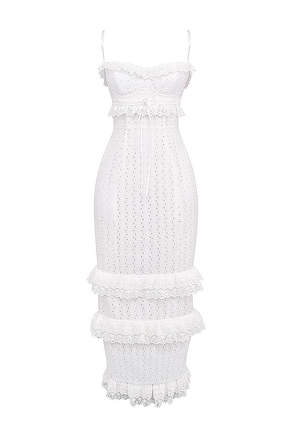 Eve  white broderie maxi dress Product Image