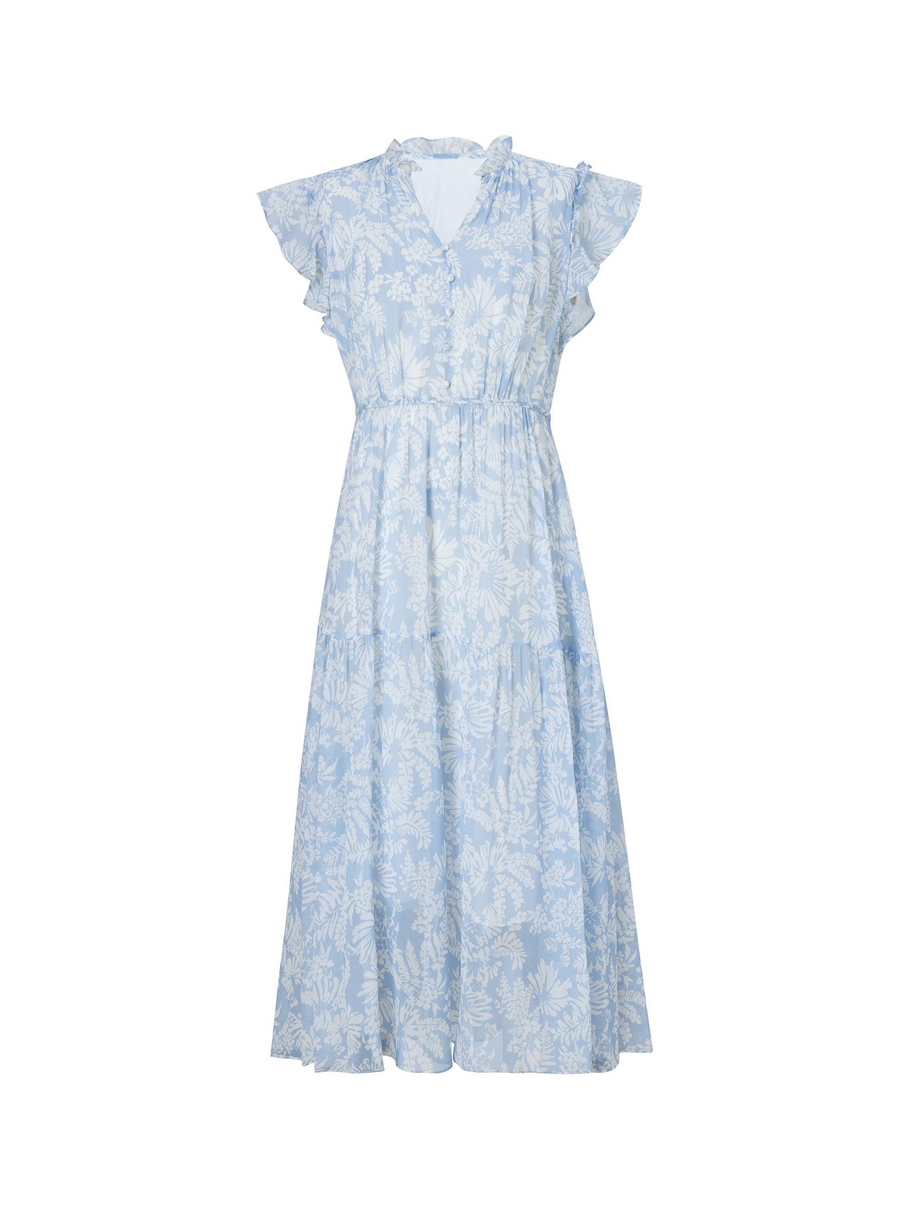 10MM Mulberry Silk Floral Print Women Maxi Dress Product Image