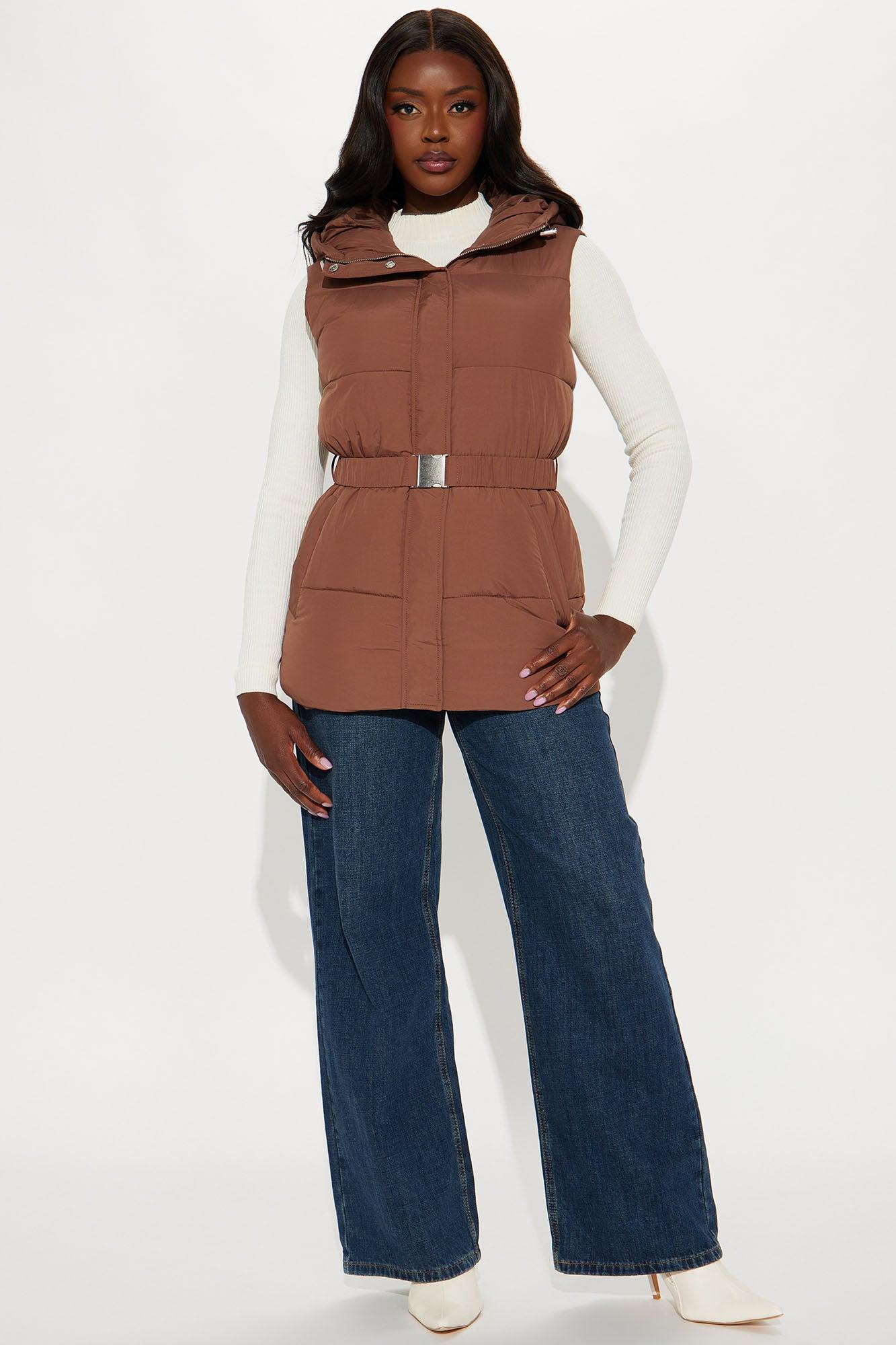 Hold You Down Puffer Vest - Chocolate Product Image