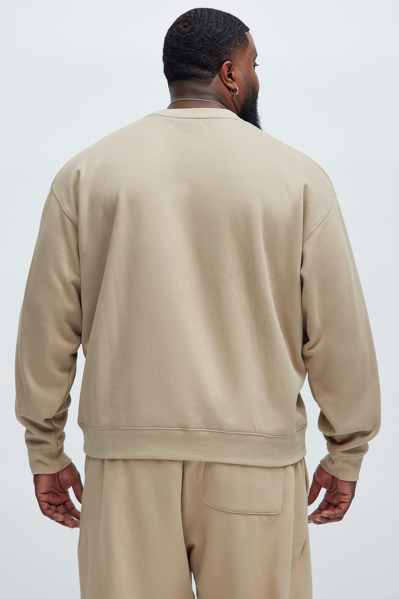 Tyson Novamen Oversized Sweatshirt - Taupe Product Image