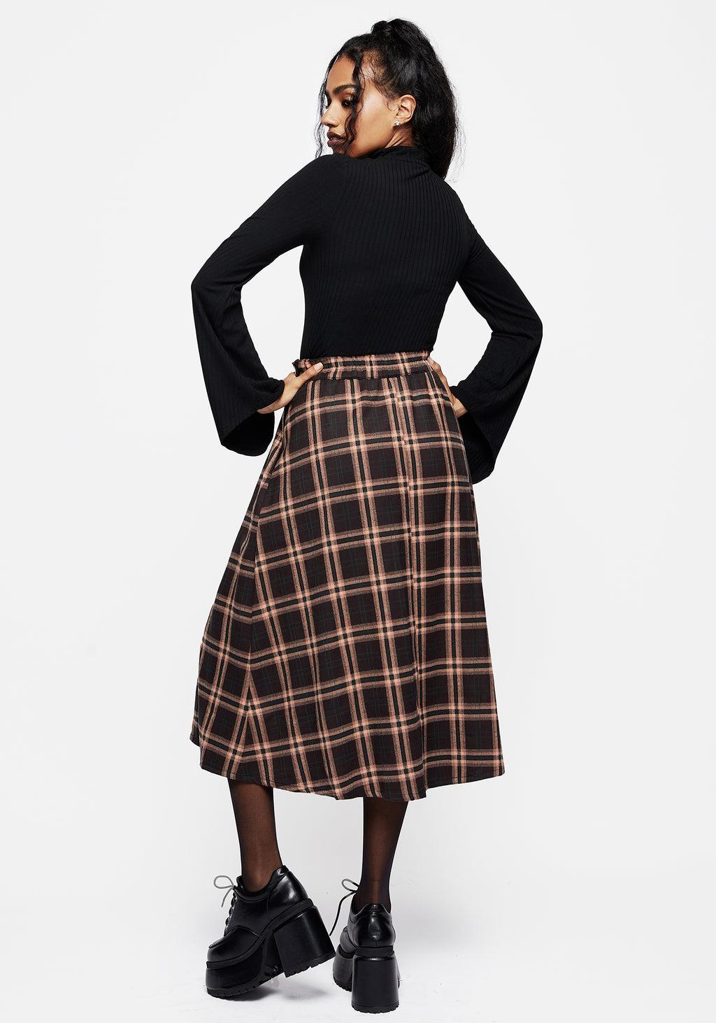 Ambrose Check Midi Skirt Product Image