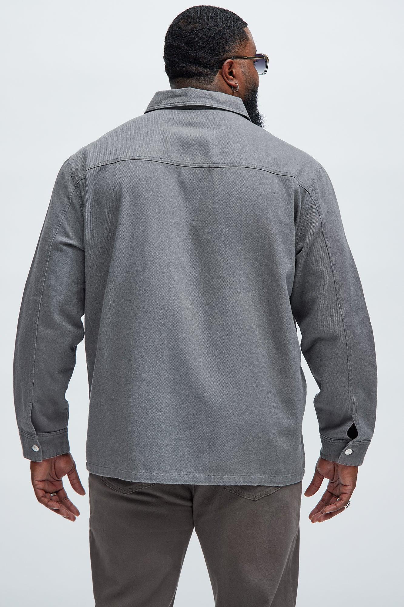 Yorktown Twill Button Up Shirt - Grey Product Image