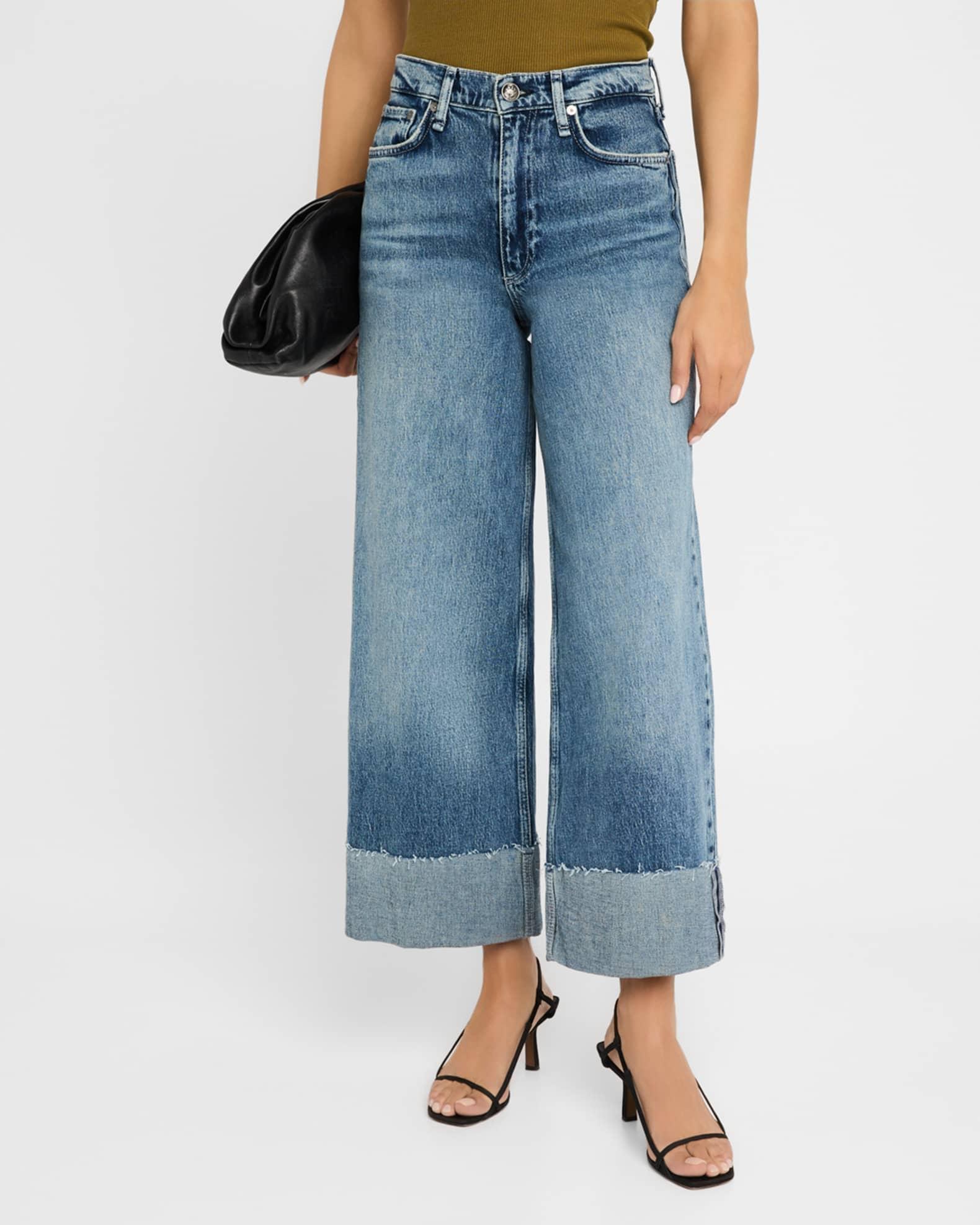 Sofie High-Rise Wide-Leg Ankle Cuff Jeans Product Image
