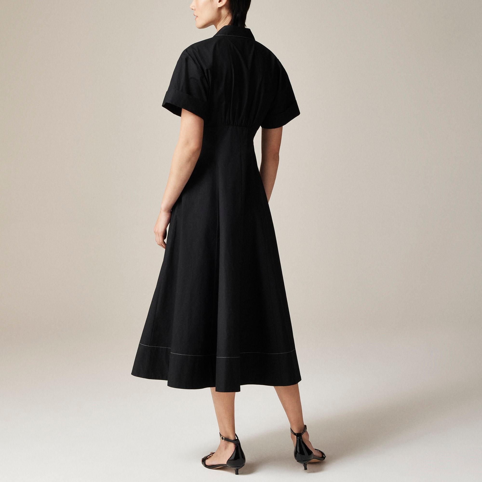 Zip-up shirtdress in cotton poplin Product Image