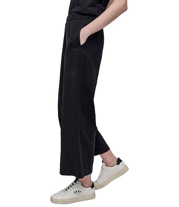 DKNY Sport by Donna Karan Slub Ankle Length Wide Leg Pants Product Image