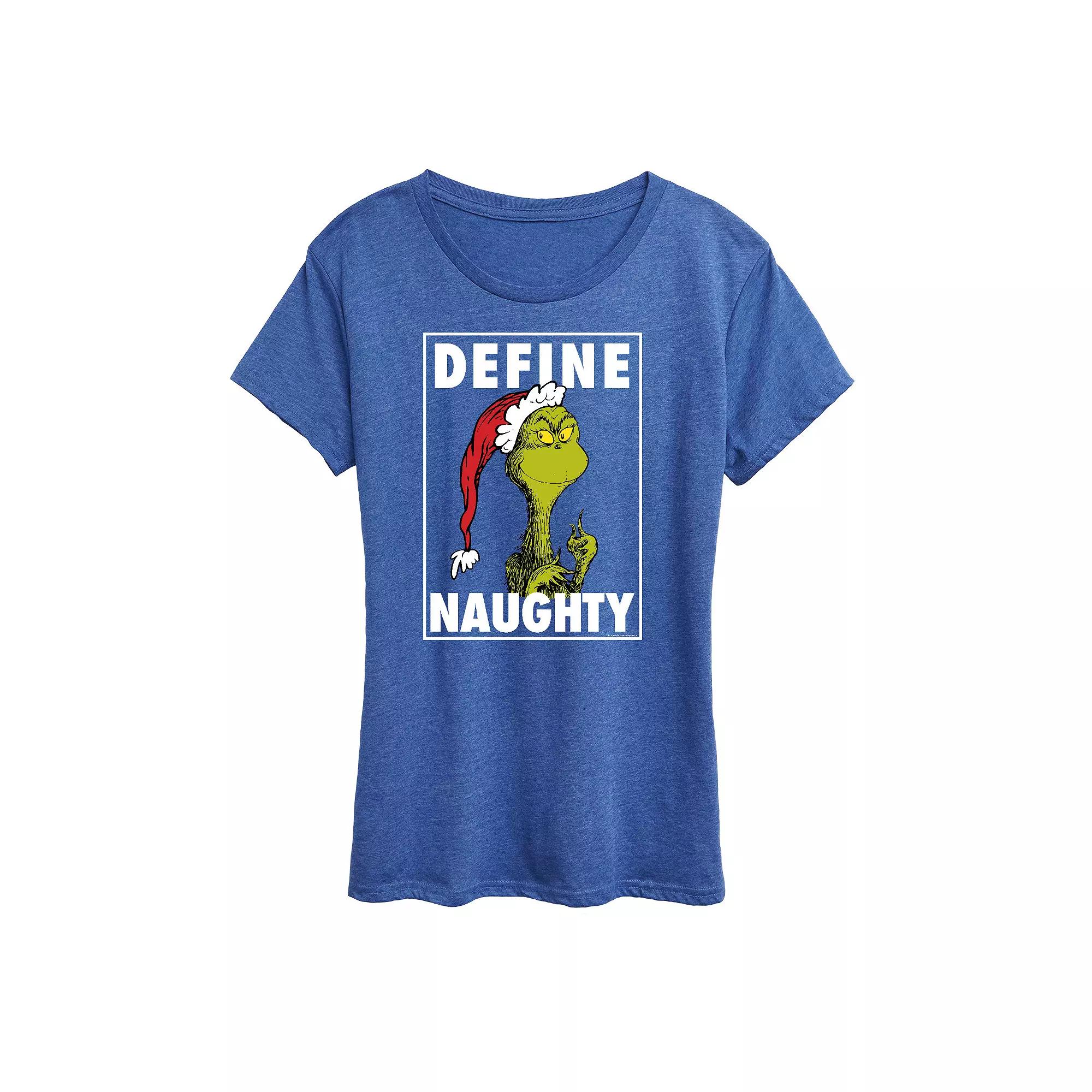 Women's Dr. Seuss The Grinch Define Naughty Graphic Tee, Girl's,  Product Image