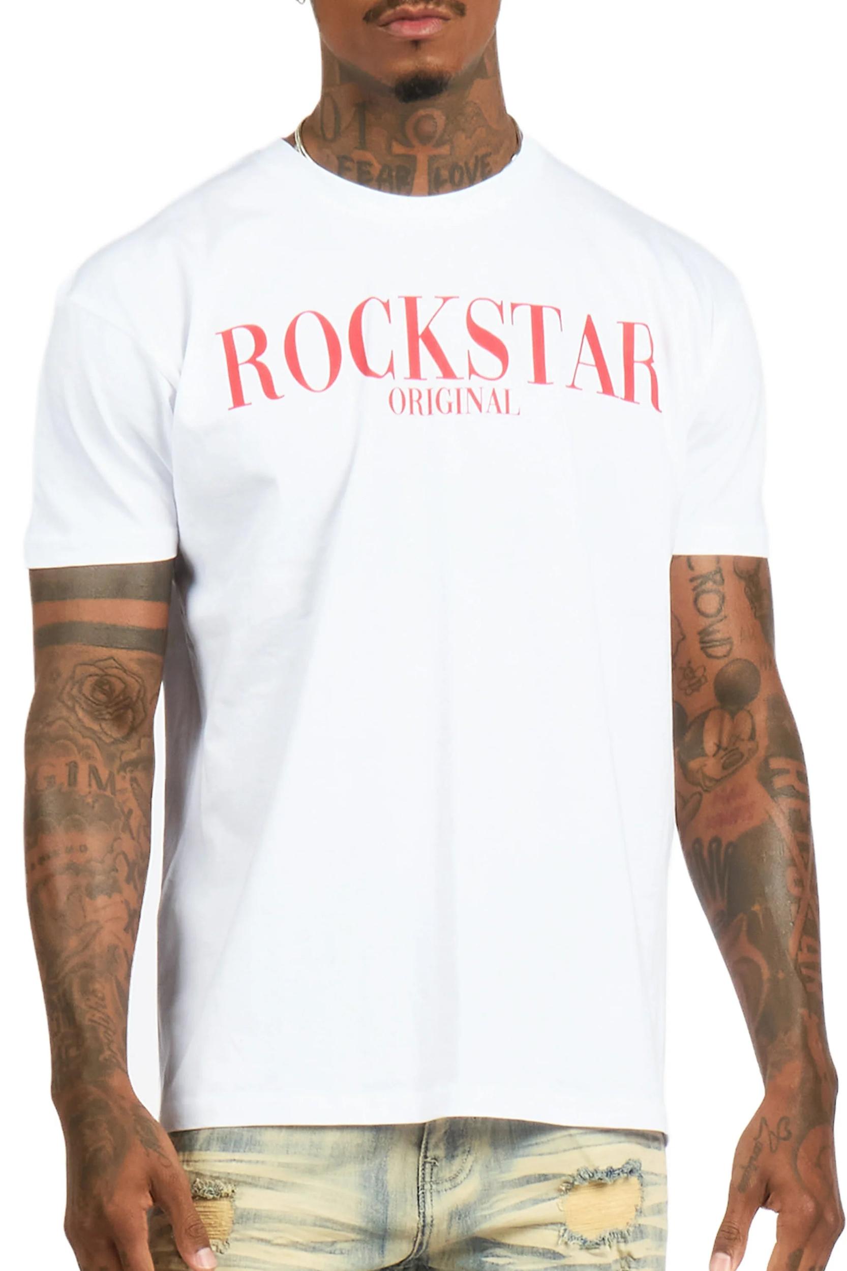 Octavio 2.0 White/Red Oversized Graphic T-Shirt Male Product Image