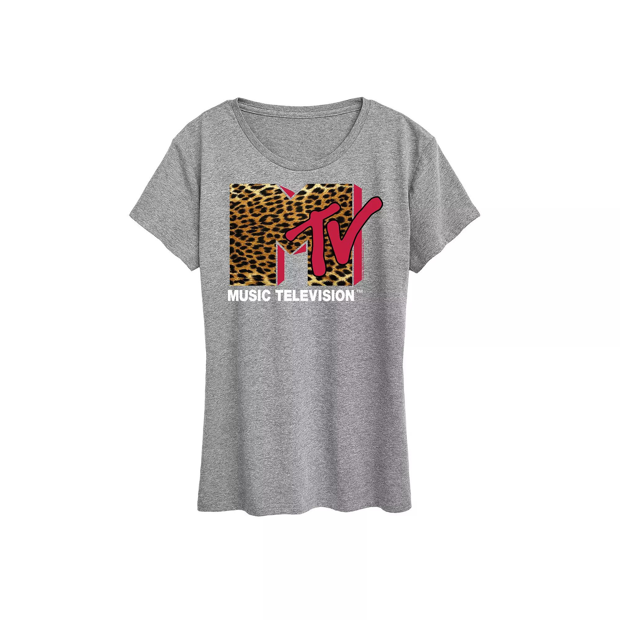 Women's MTV Leopard Logo Graphic Tee, Girl's,  Product Image