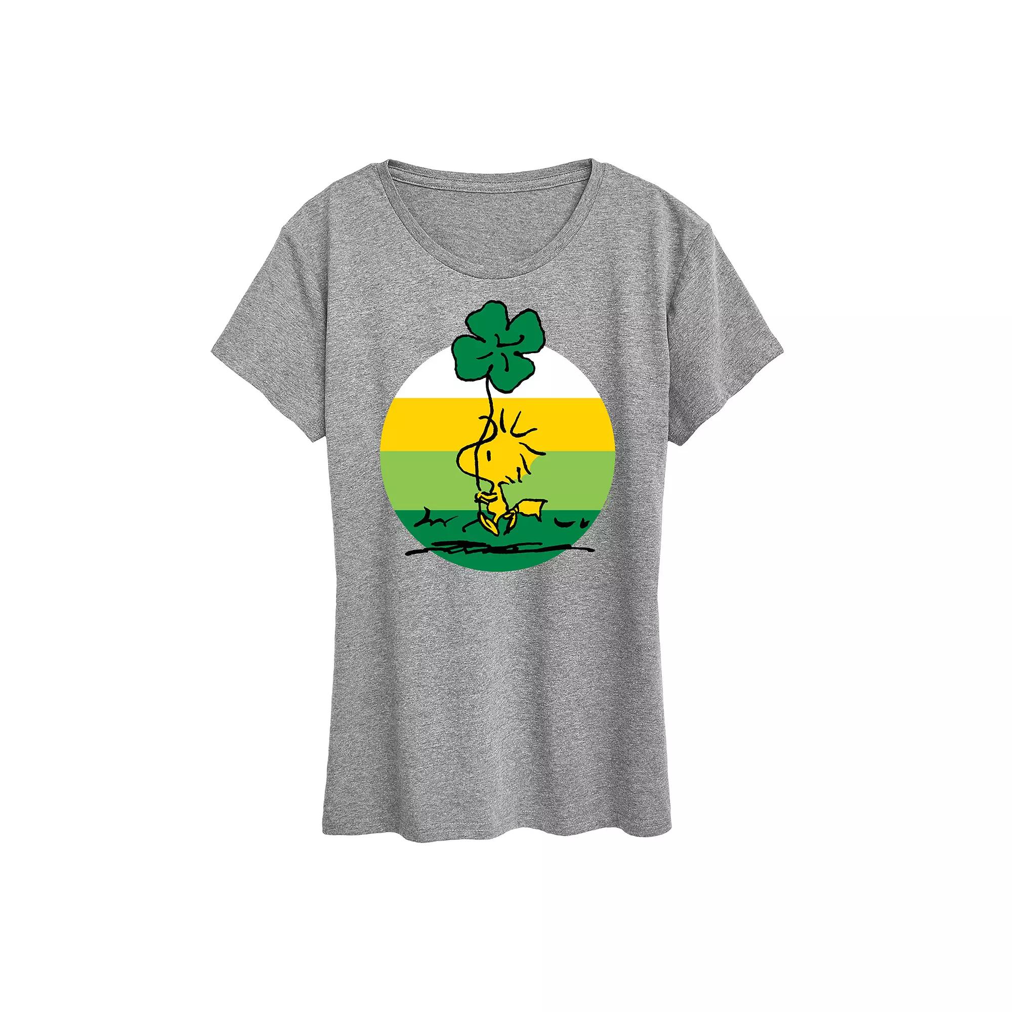 Women's Peanuts Woodstock Shamrock Graphic Tee,  Product Image