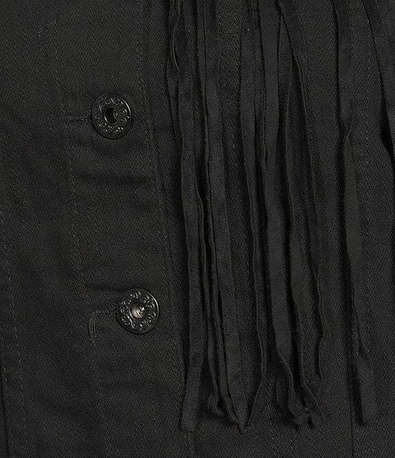 Scully Western Embroidered and Fringe Detailed Western Denim Jean Statement Jacket Product Image