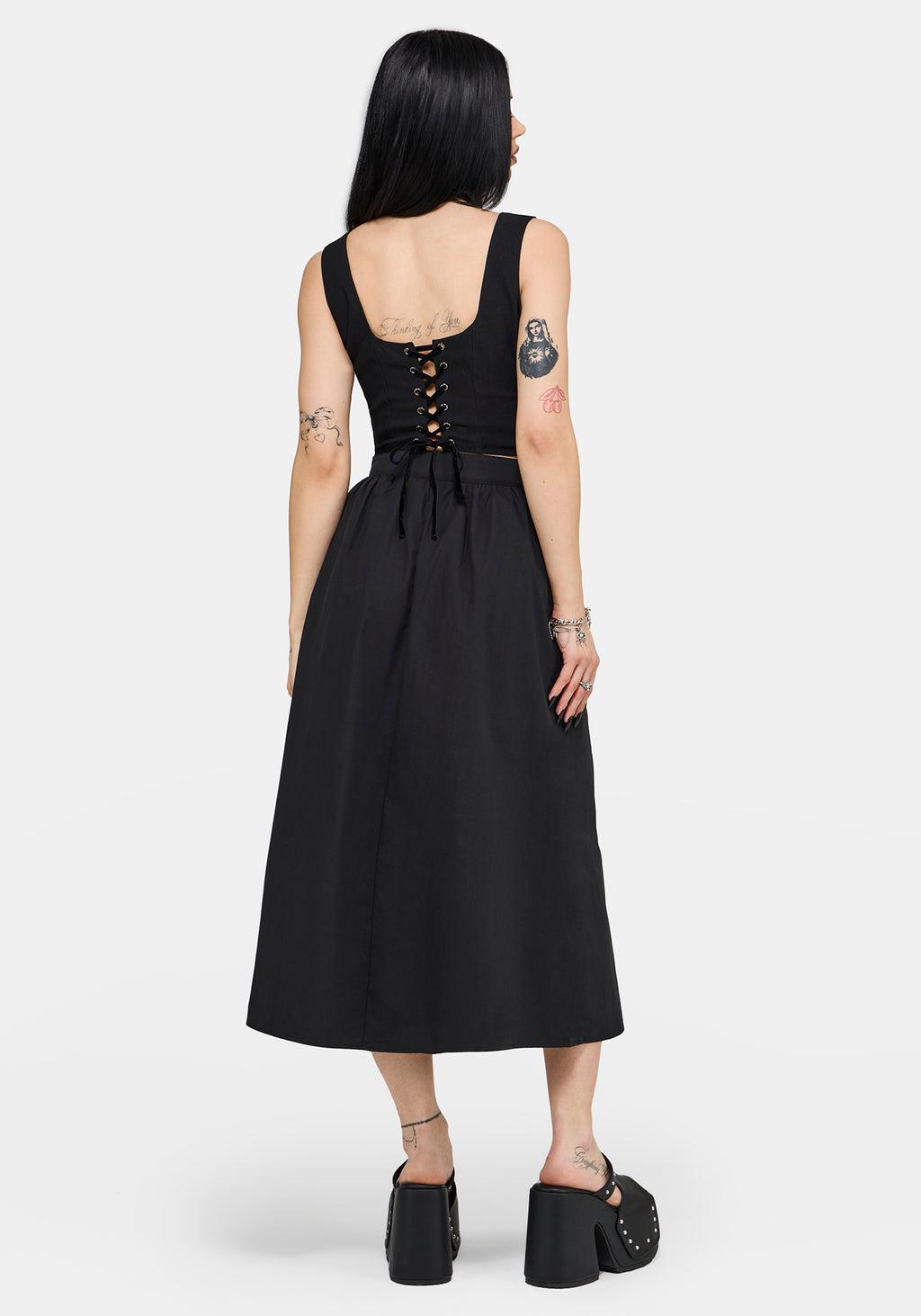 Mythos Cotton Embroidered Midi Skirt Product Image
