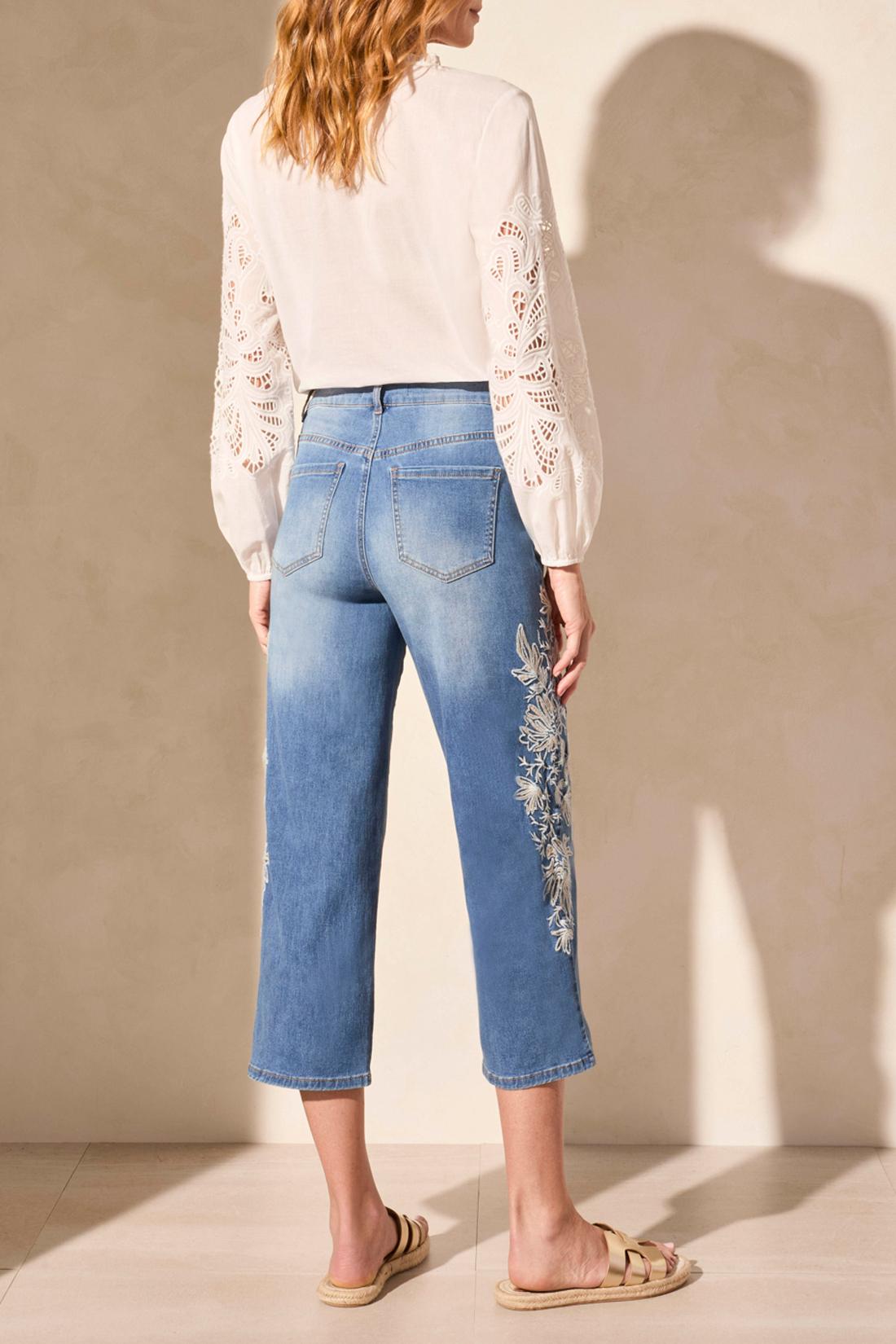 Audrey Girlfriend Crop Jeans w/ Embroider Product Image