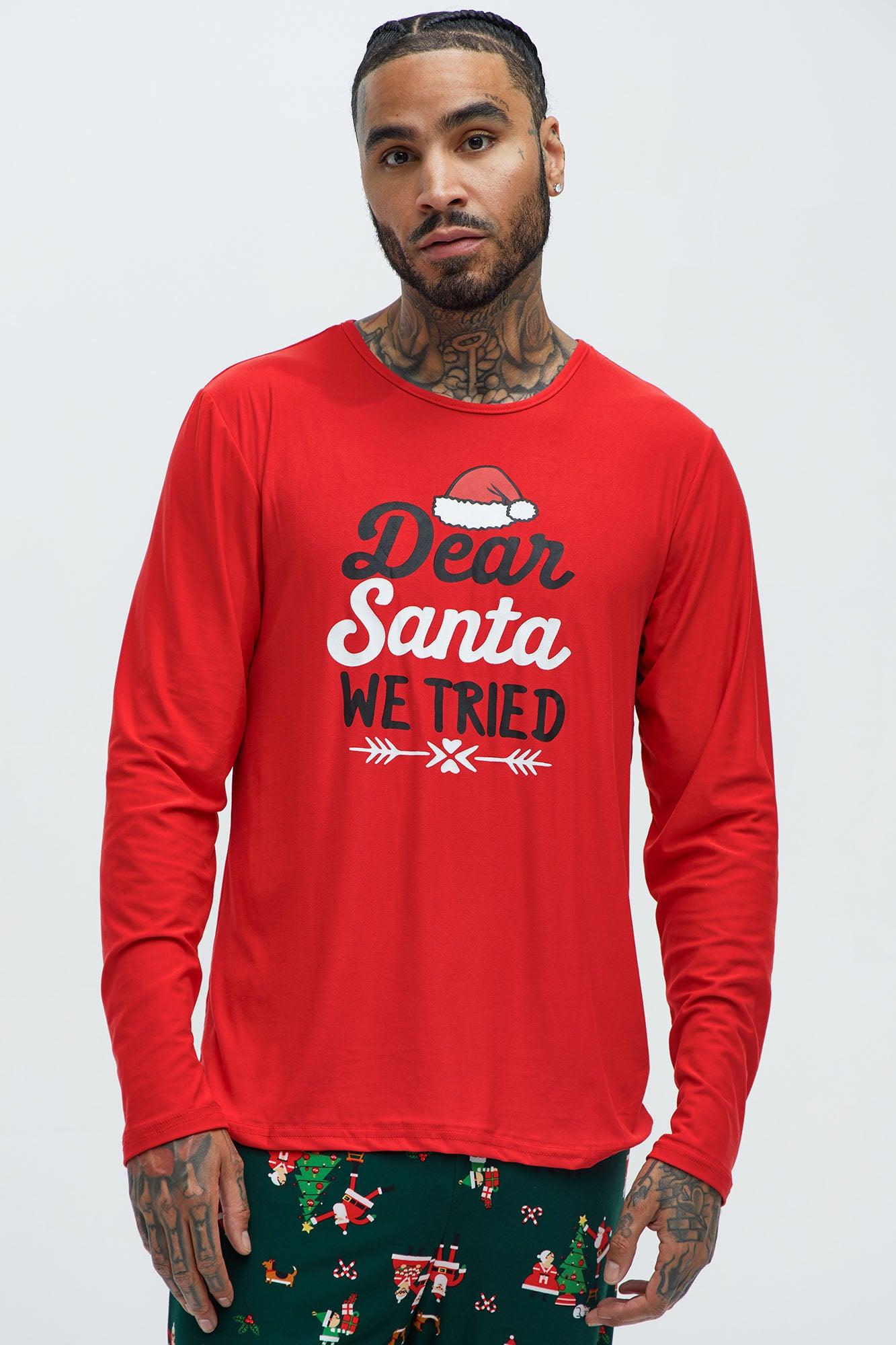 Dear Santa We Tried Holiday PJ Set - Black/combo Product Image