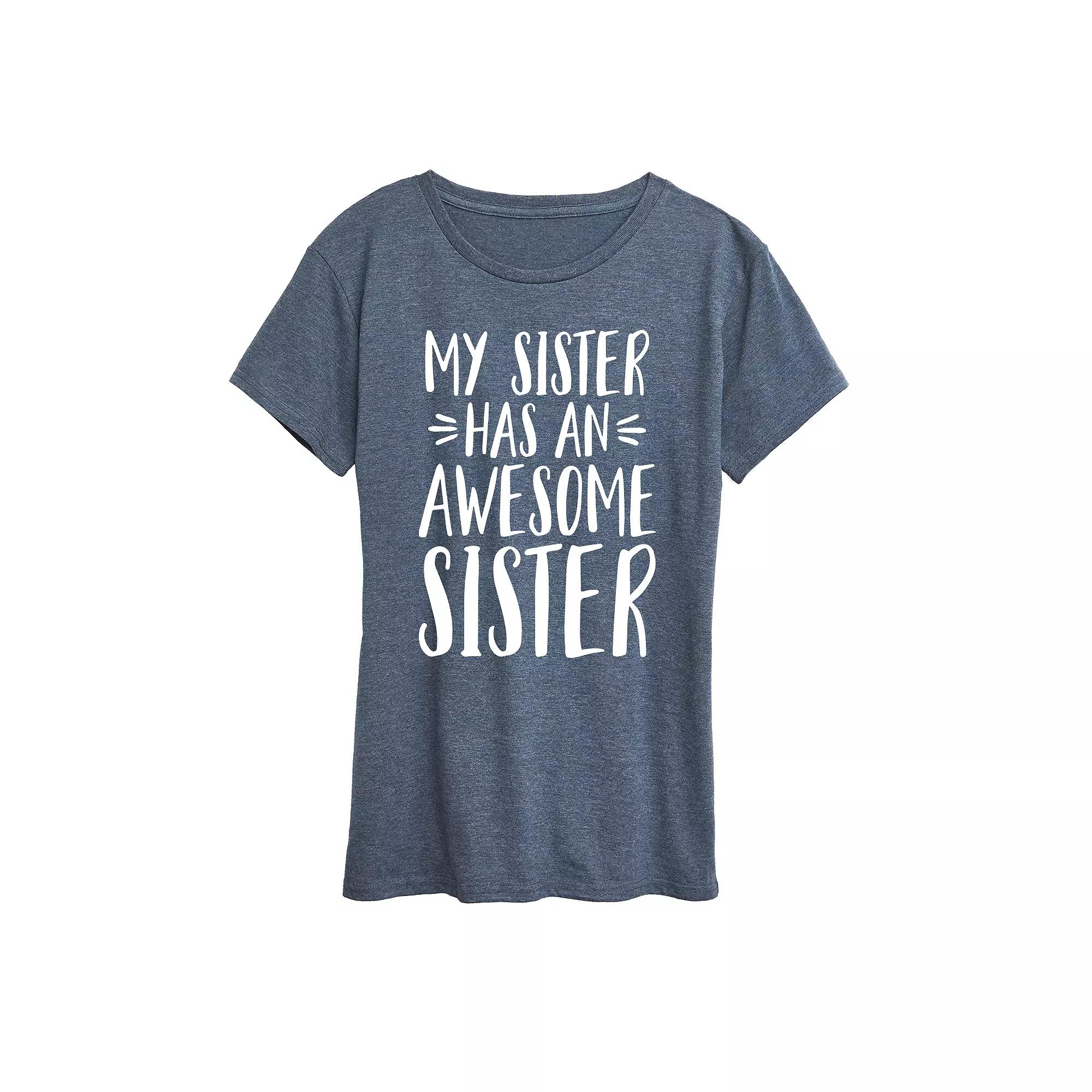Women's My Sister Has Awesome Sister Graphic Tee, Girl's,  Product Image