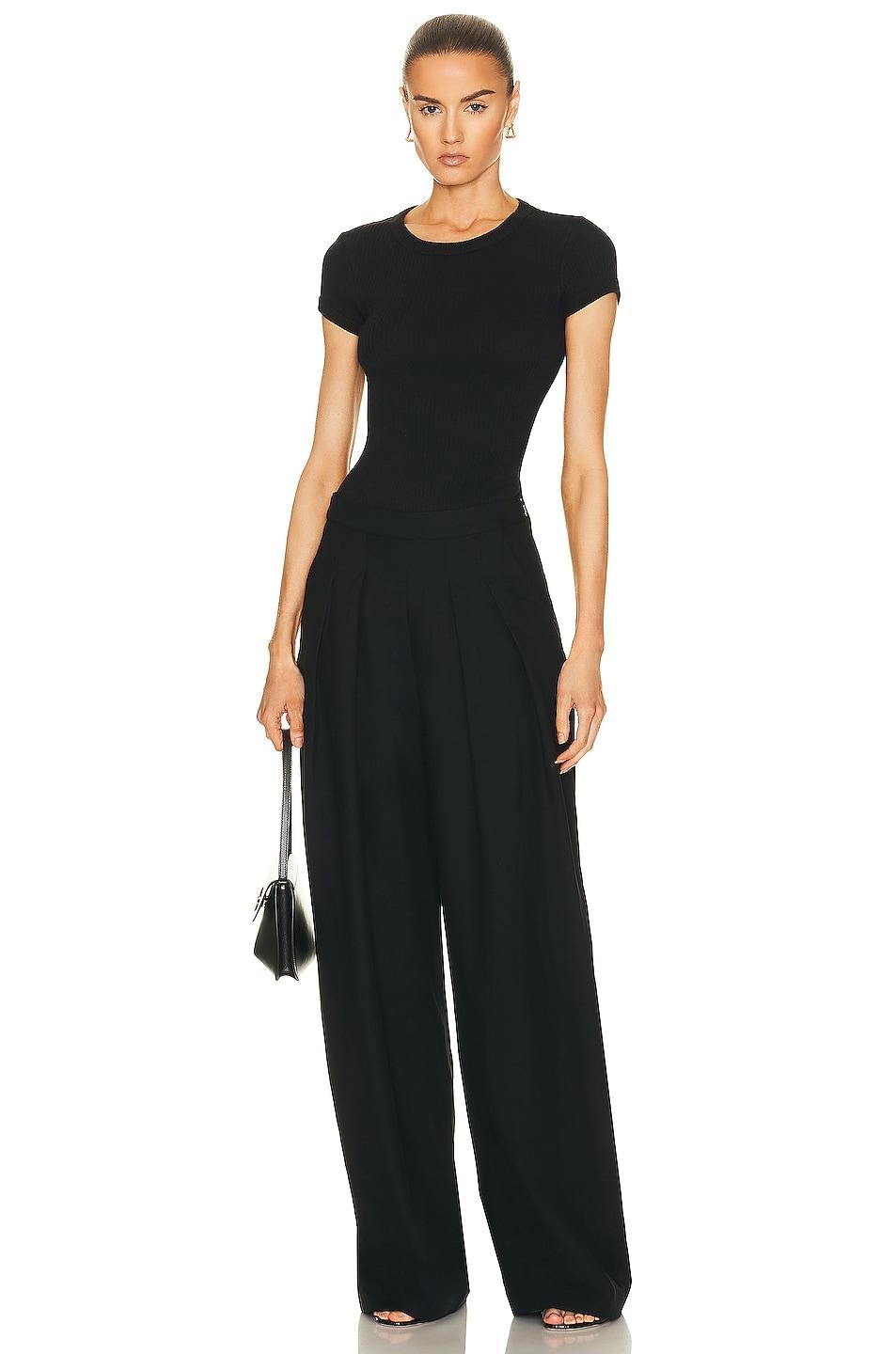 Pointelle Knit Cap Sleeve Crew Top Product Image