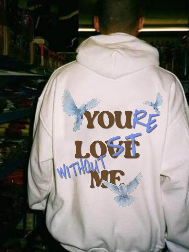 Sopula You're Lost Without Me & Peace Dove Graphic Hoodie Product Image